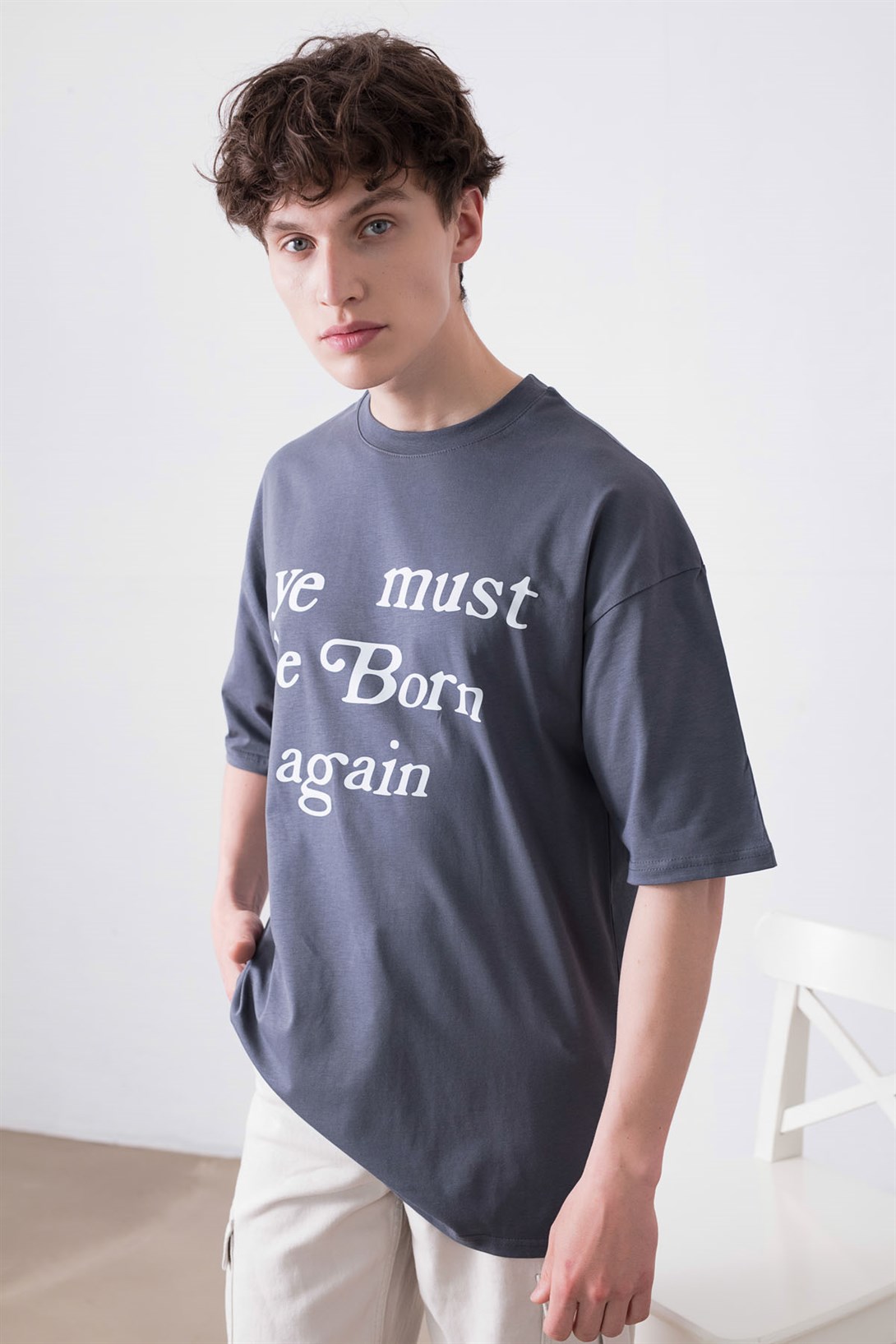 Trendiz Unisex Must be Burn Again Antrasit Tshirt