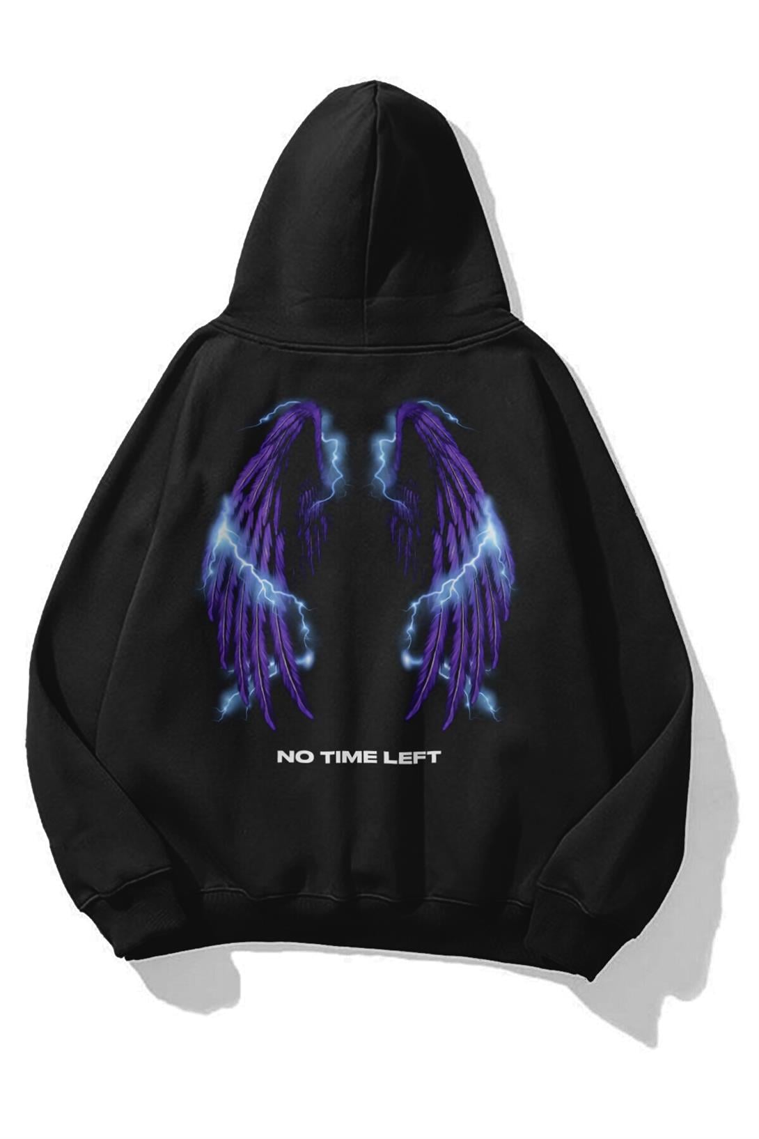 Trendiz Unisex No Time Left Sweatshirt Hoodie Siyah