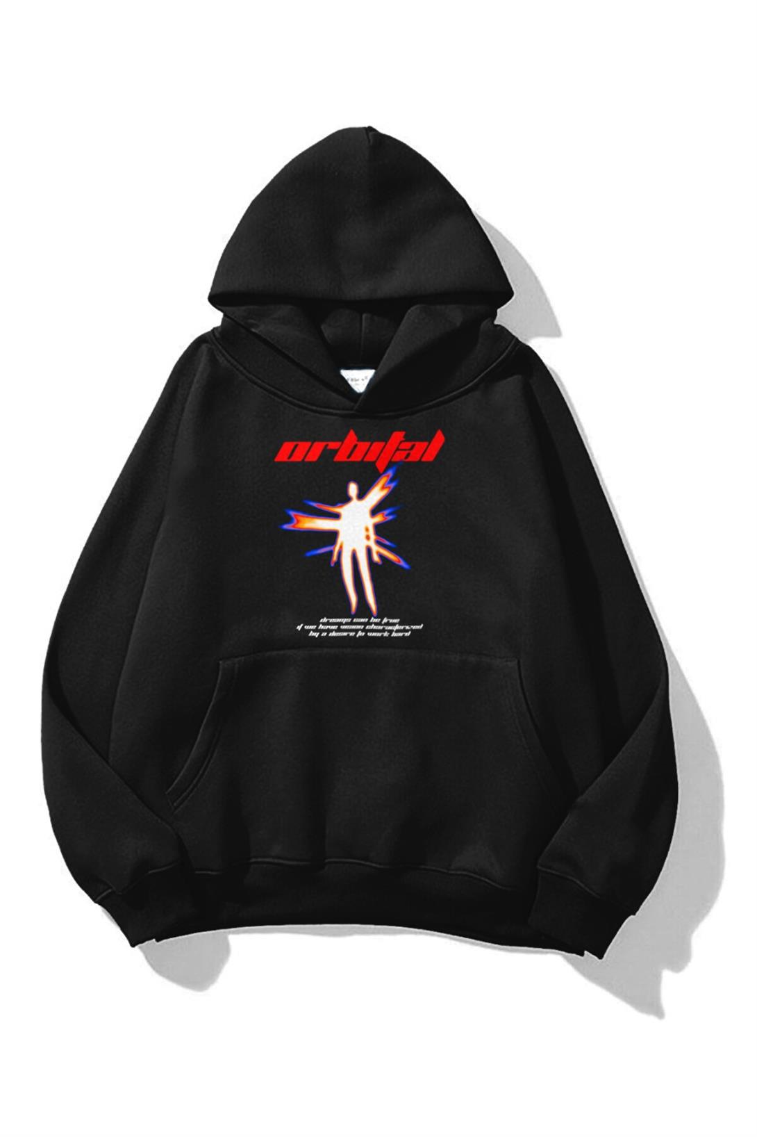 Trendiz Unisex Orbital Sweatshirt Siyah