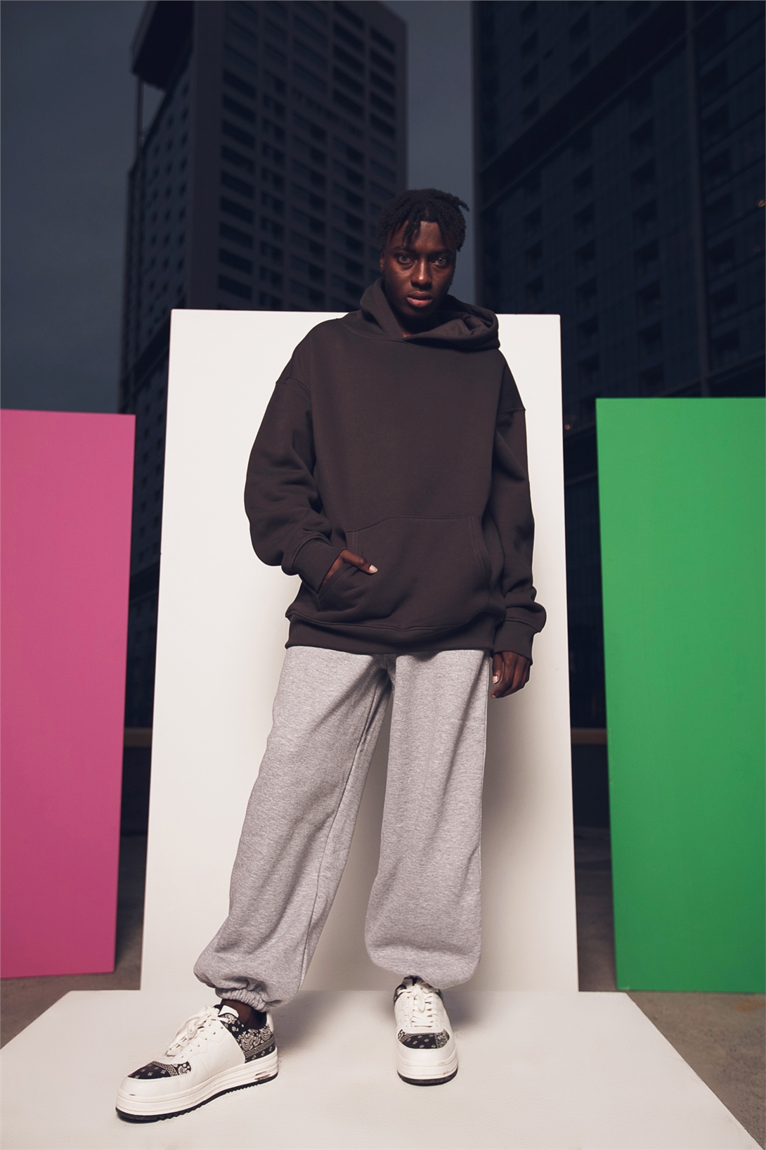 Trendiz Unisex Oversize Basic Sweatshirt Hoodie Antrasit