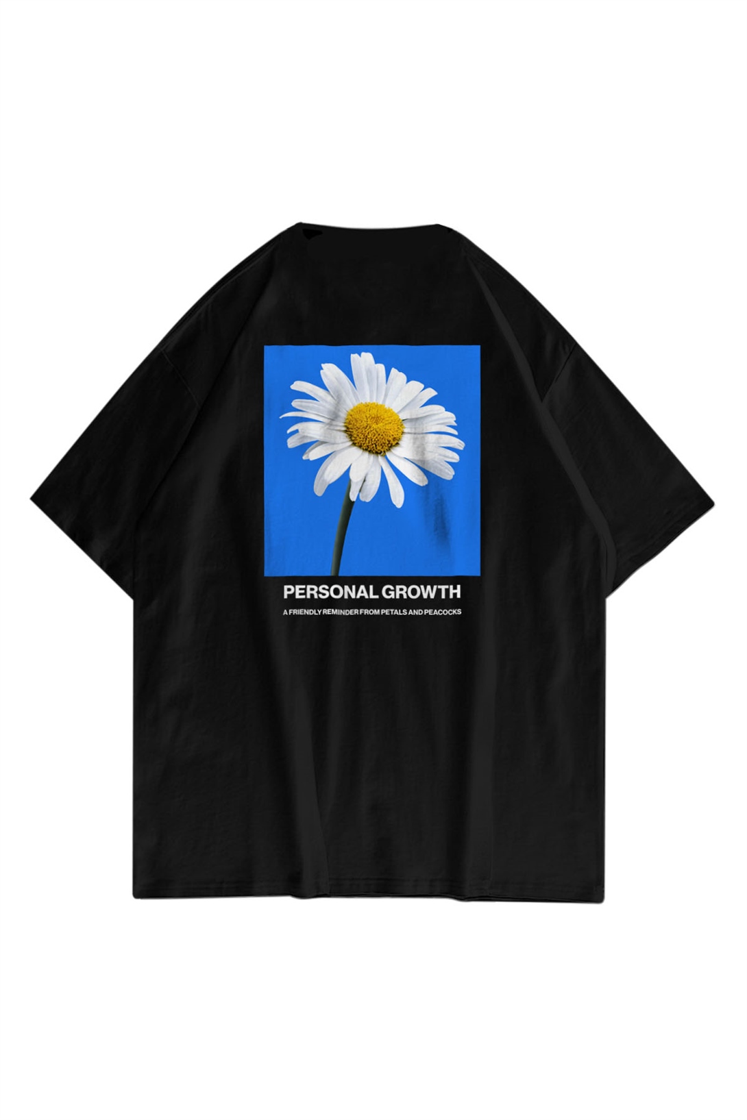 Trendiz Unisex Papatya Siyah Tshirt