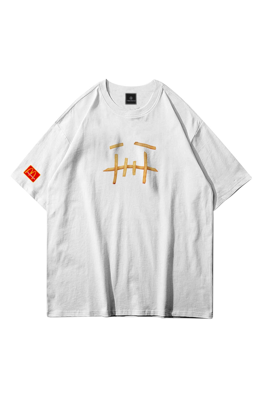 Trendiz Unisex Patates Cactus Jack Beyaz Tshirt