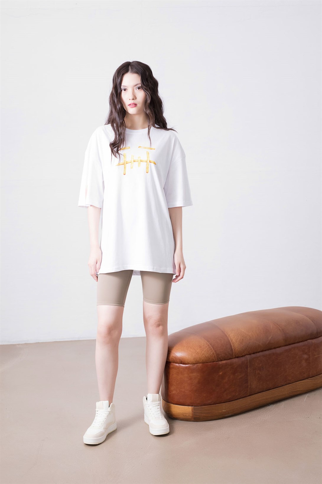 Trendiz Unisex Patates Cactus Jack Beyaz Tshirt