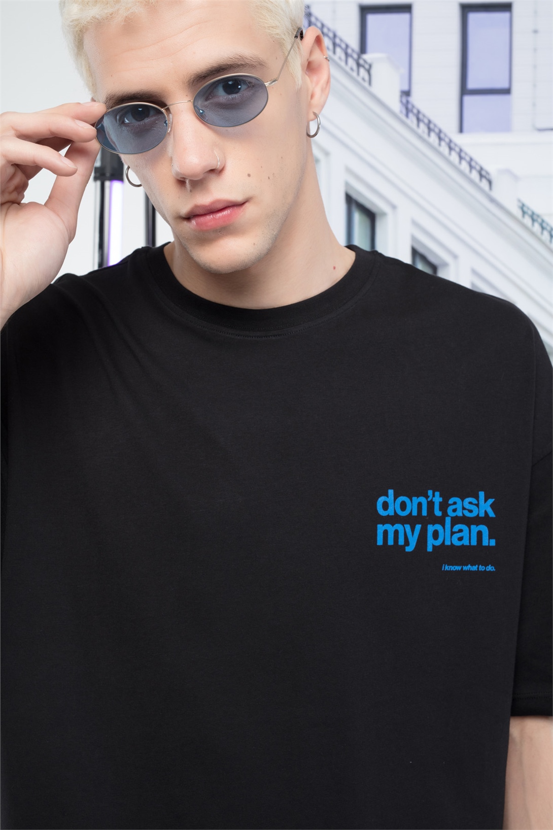 Trendiz Erkek Plan Tshirt Siyah