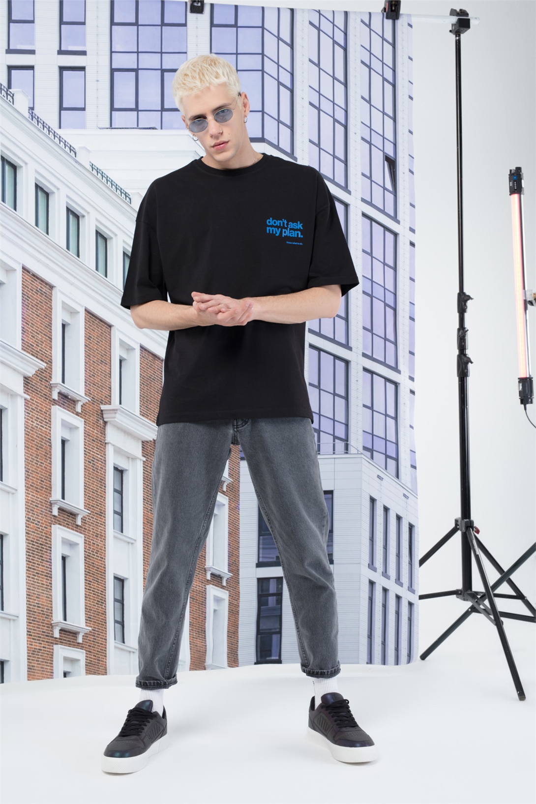 Trendiz Erkek Plan Tshirt Siyah