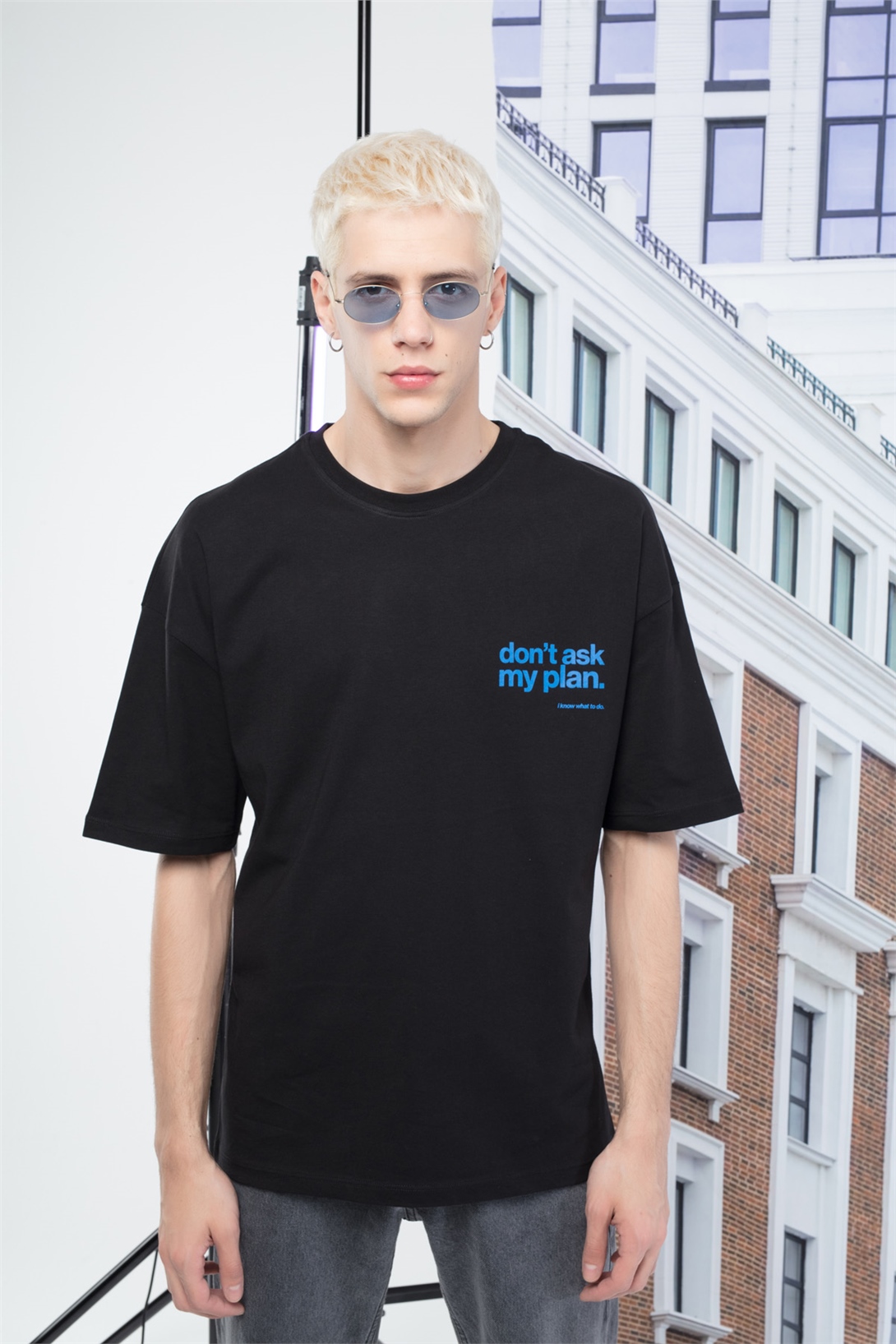 Trendiz Erkek Plan Tshirt Siyah