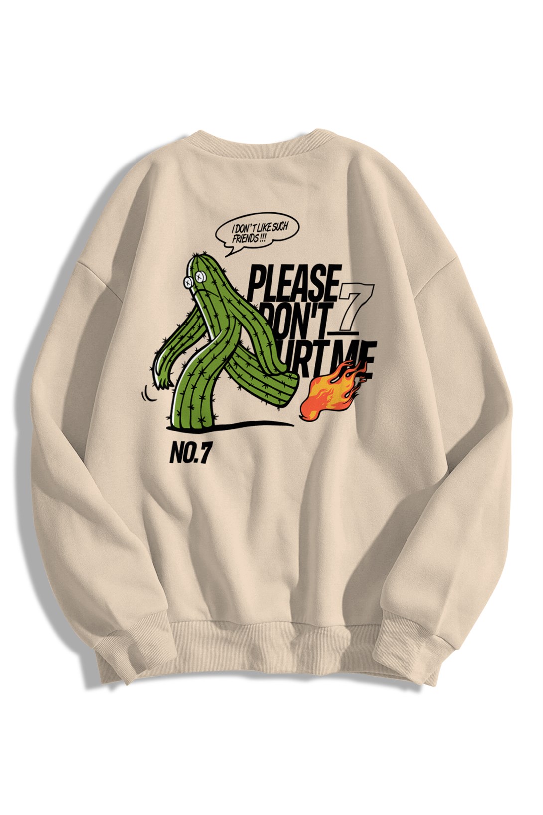 Trendiz Unisex Please Dont Hurt Me Bisiklet Yaka Sweatshirt Hoodie Taş