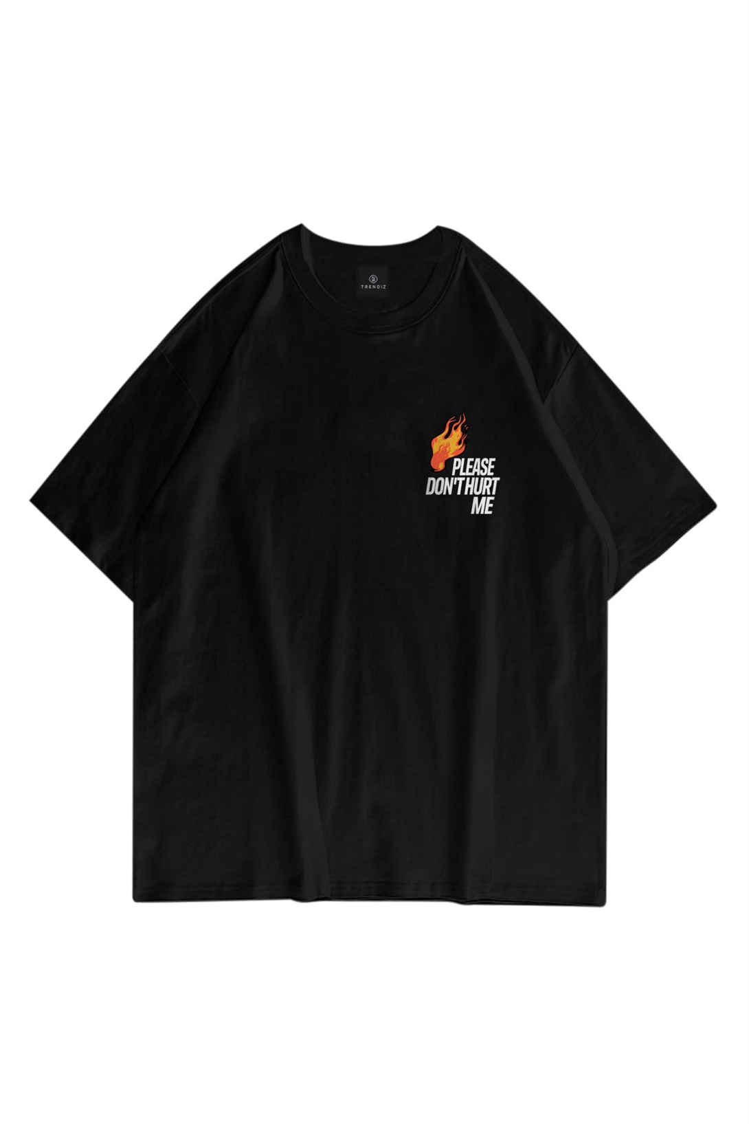 Trendiz Unisex Please Dont Hurt Me Siyah Tshirt