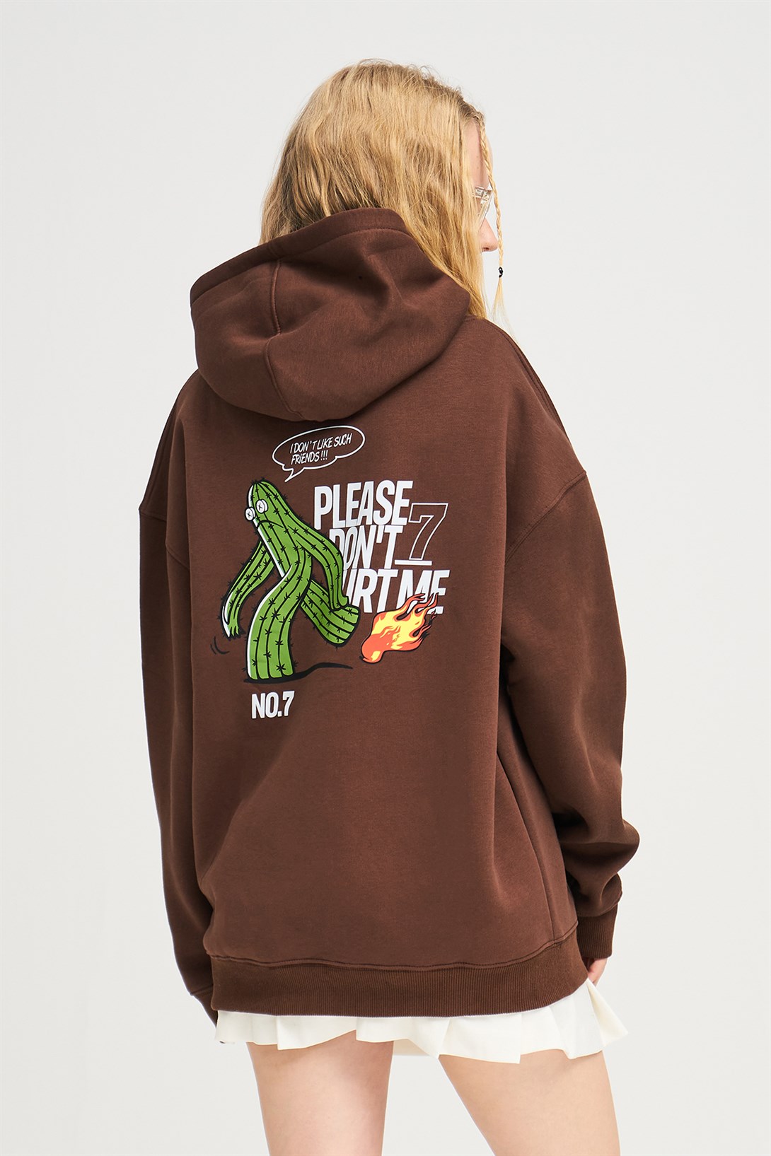 Trendiz Unisex Please Dont Hurt Me Sweatshirt Hoodie Kahverengi
