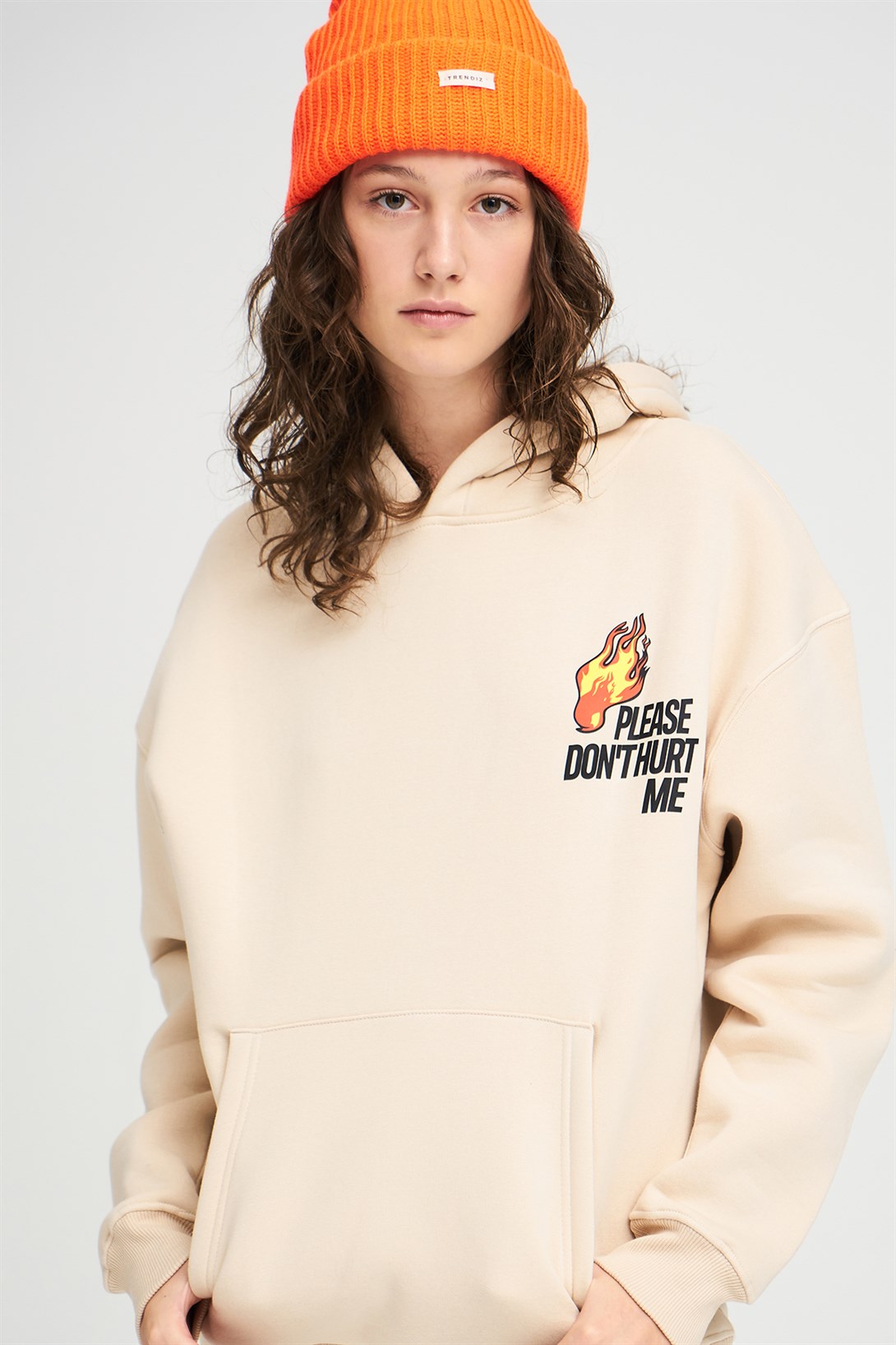 Trendiz Unisex Please Dont Hurt Me Sweatshirt Hoodie Taş