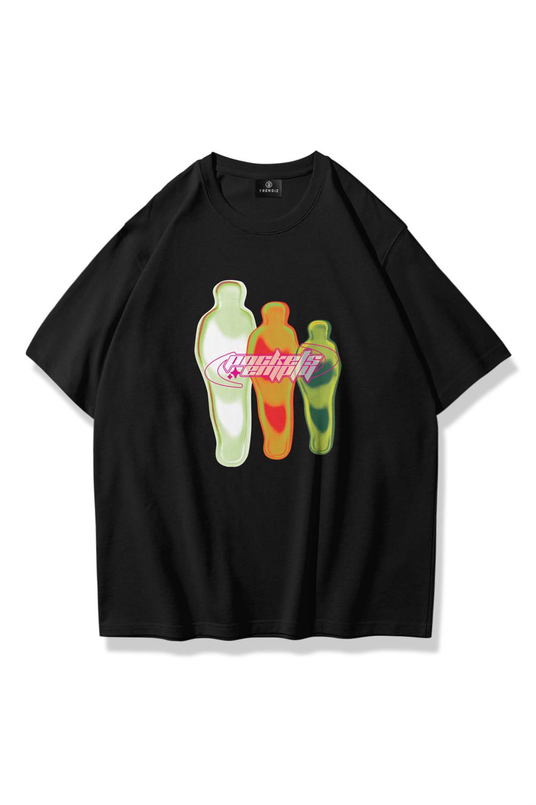 Trendiz Unisex Pockets Empty Tshirt Siyah