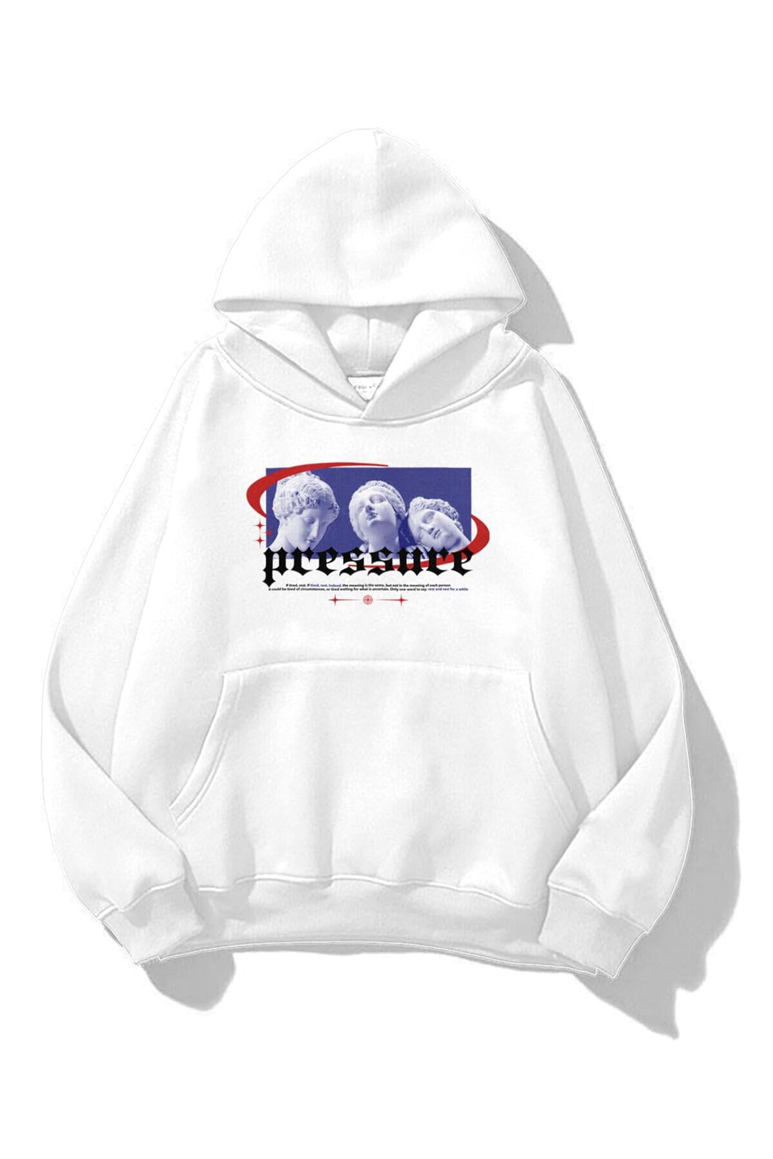 Trendiz Unisex Pressure Sweatshirt Hoodie Beyaz