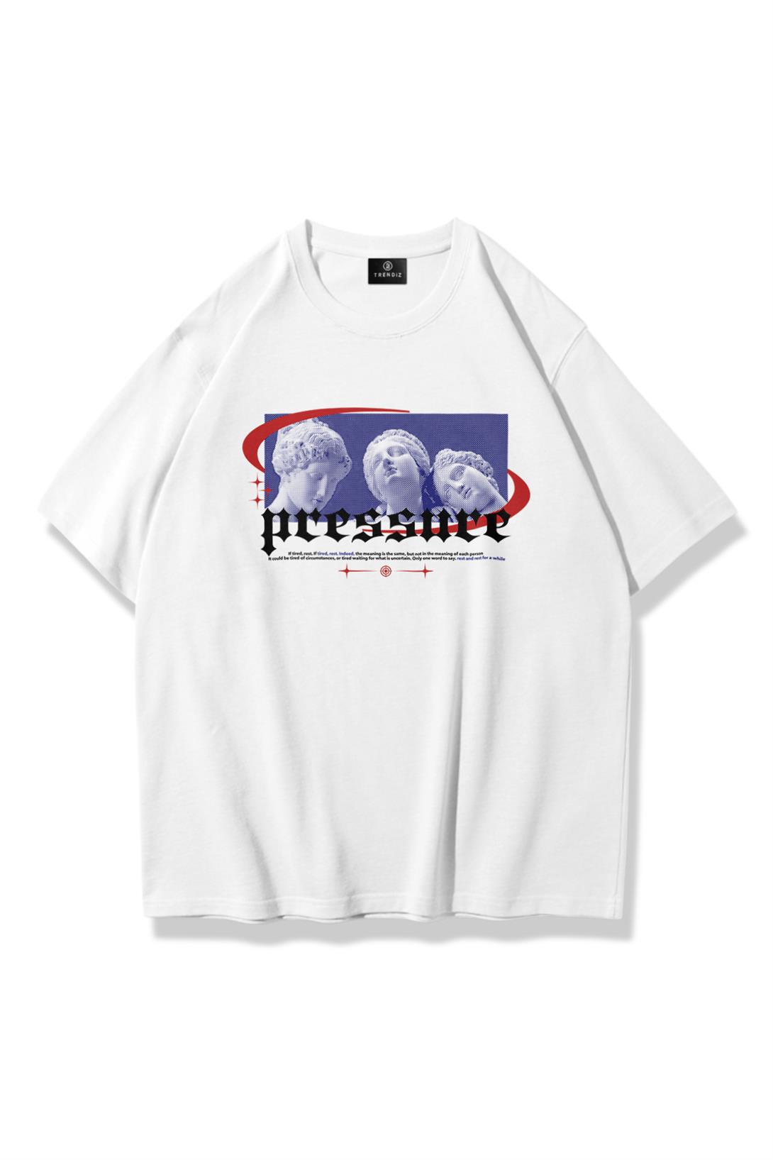 Trendiz Unisex Pressure Tshirt Beyaz