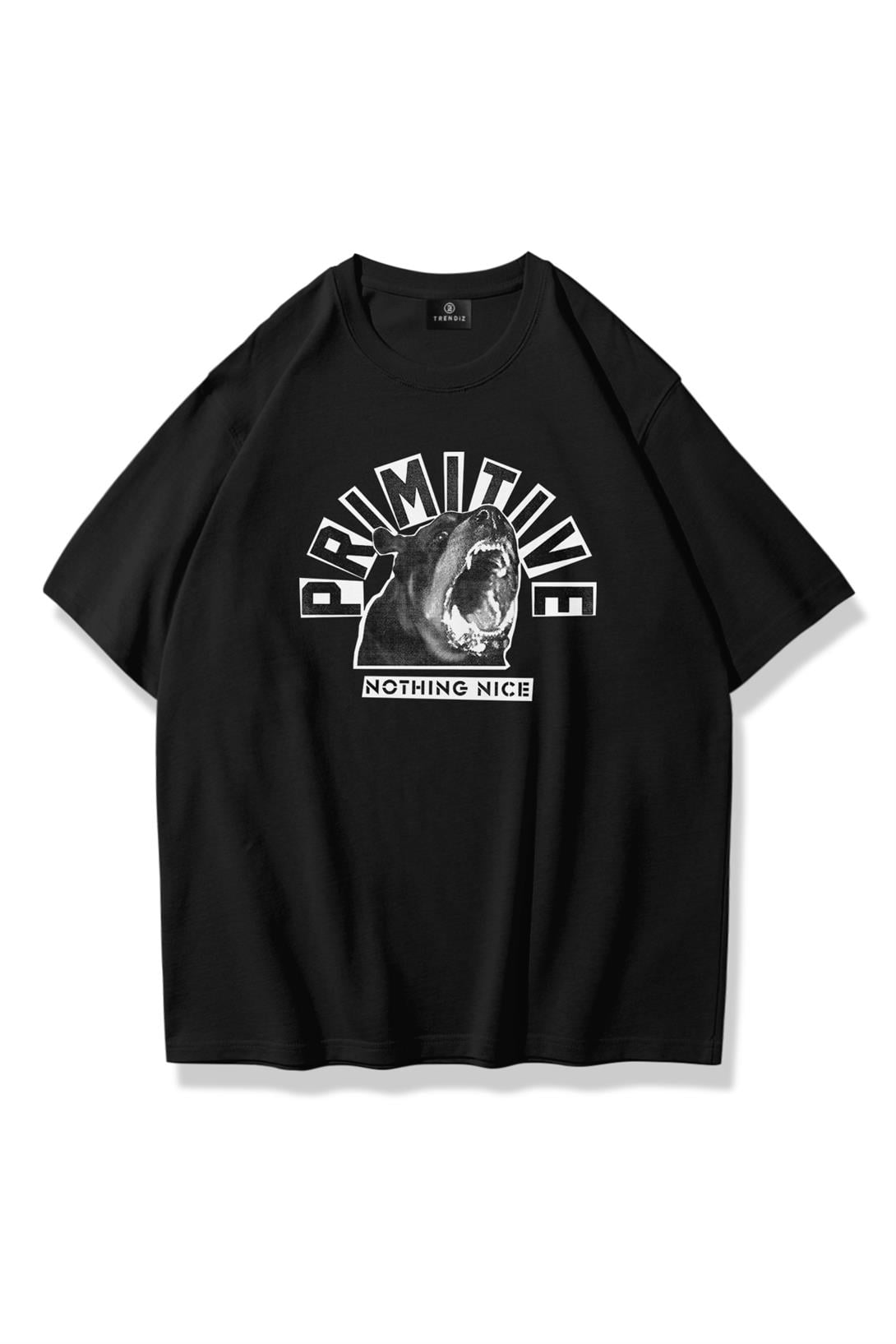 Trendiz Unisex Primivite Tshirt Siyah