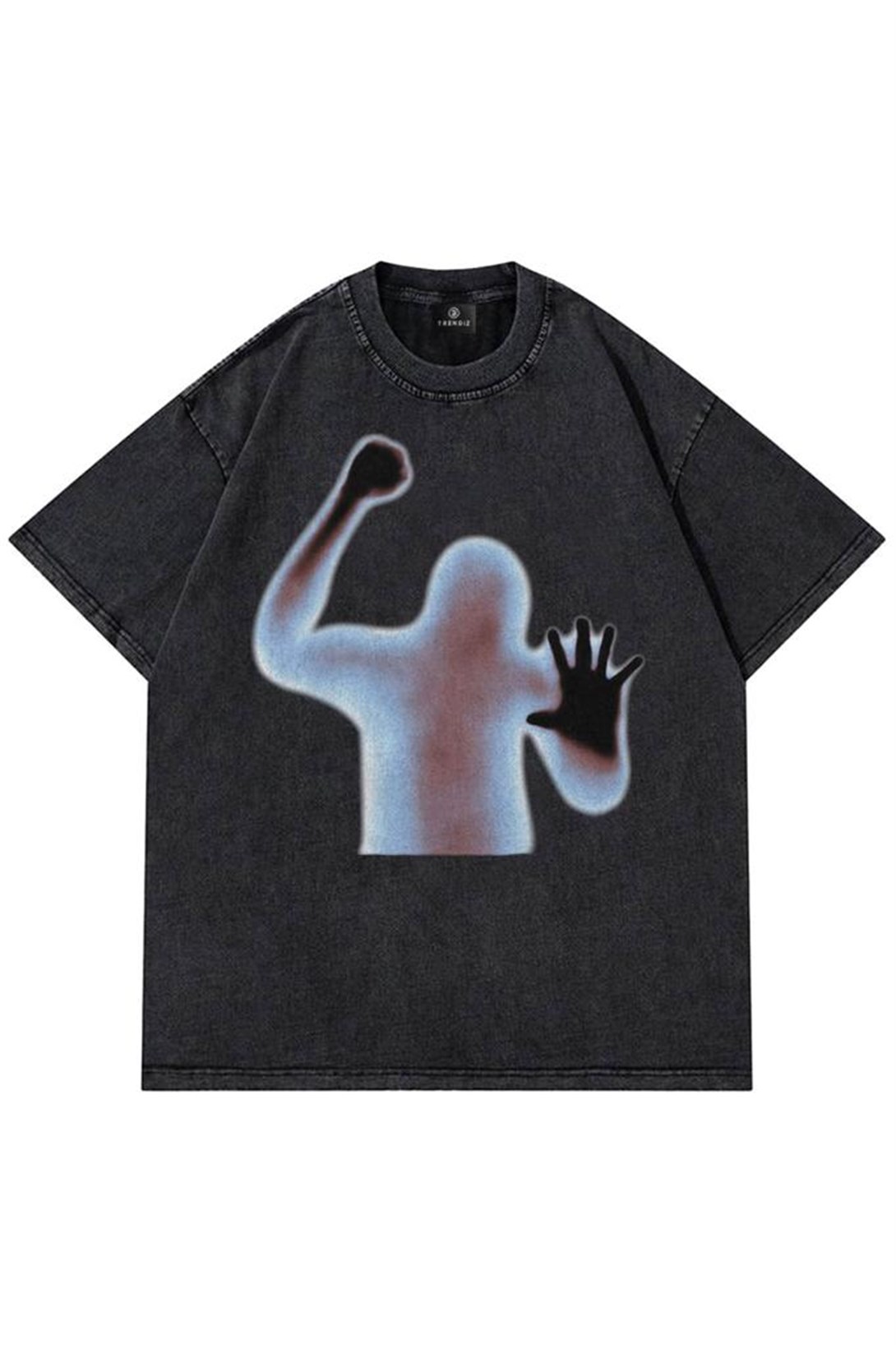 Trendiz Unisex Psycho Yıkamalı Antrasit Tshirt