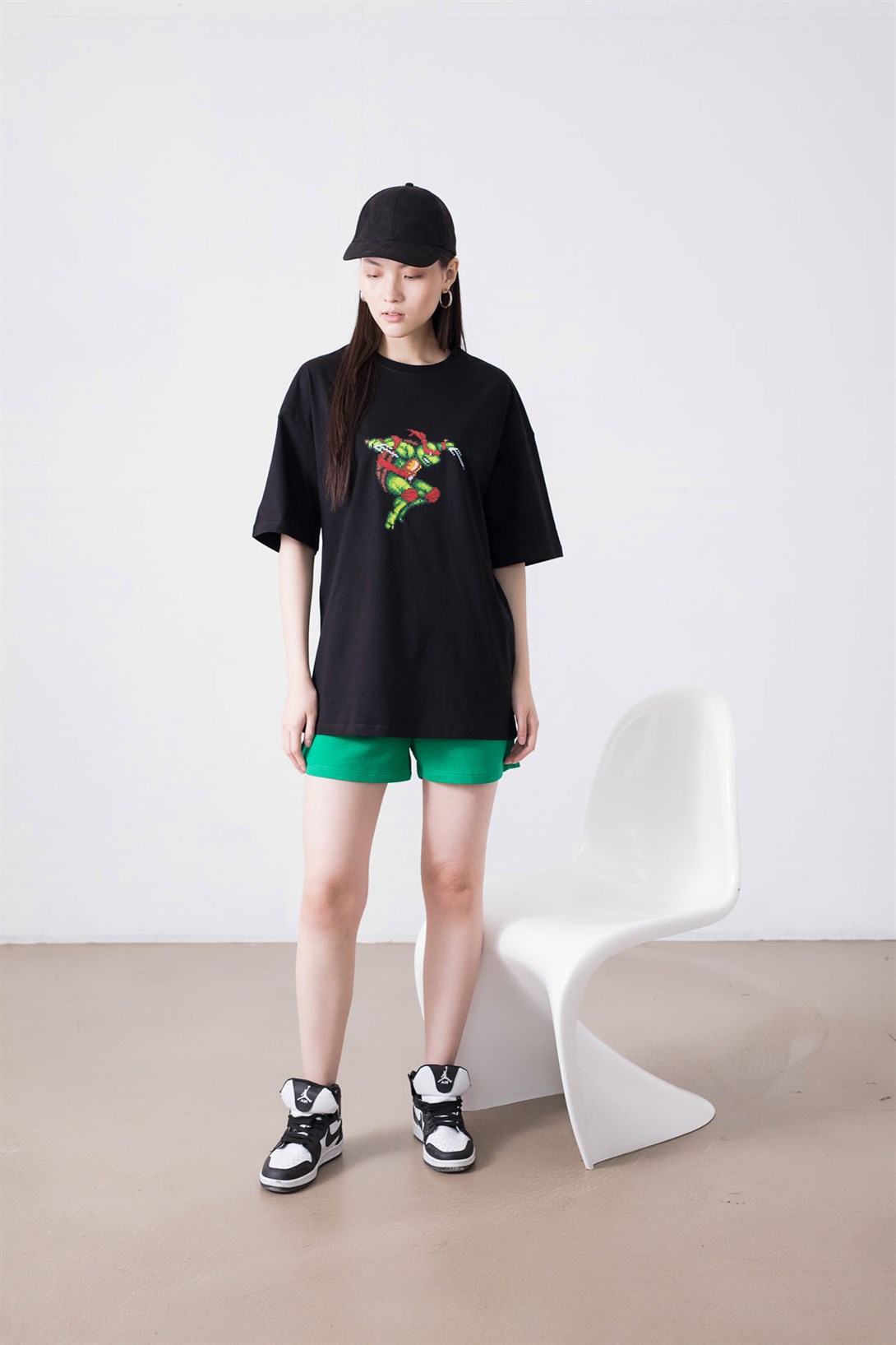 Trendiz Unisex Raphael Ninja Turtles Siyah Tshirt