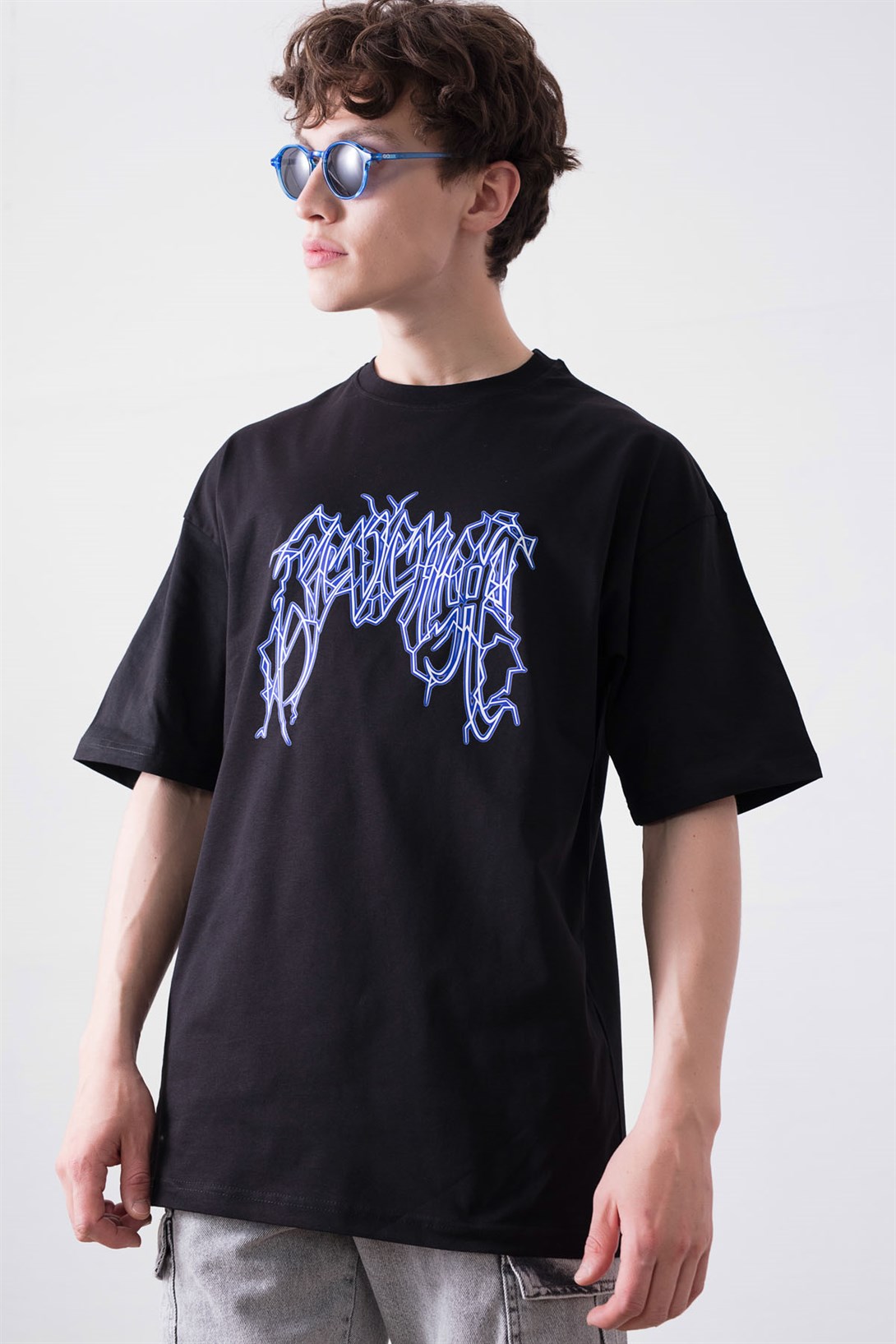 Trendiz Unisex Revenge Lightning Siyah Tshirt