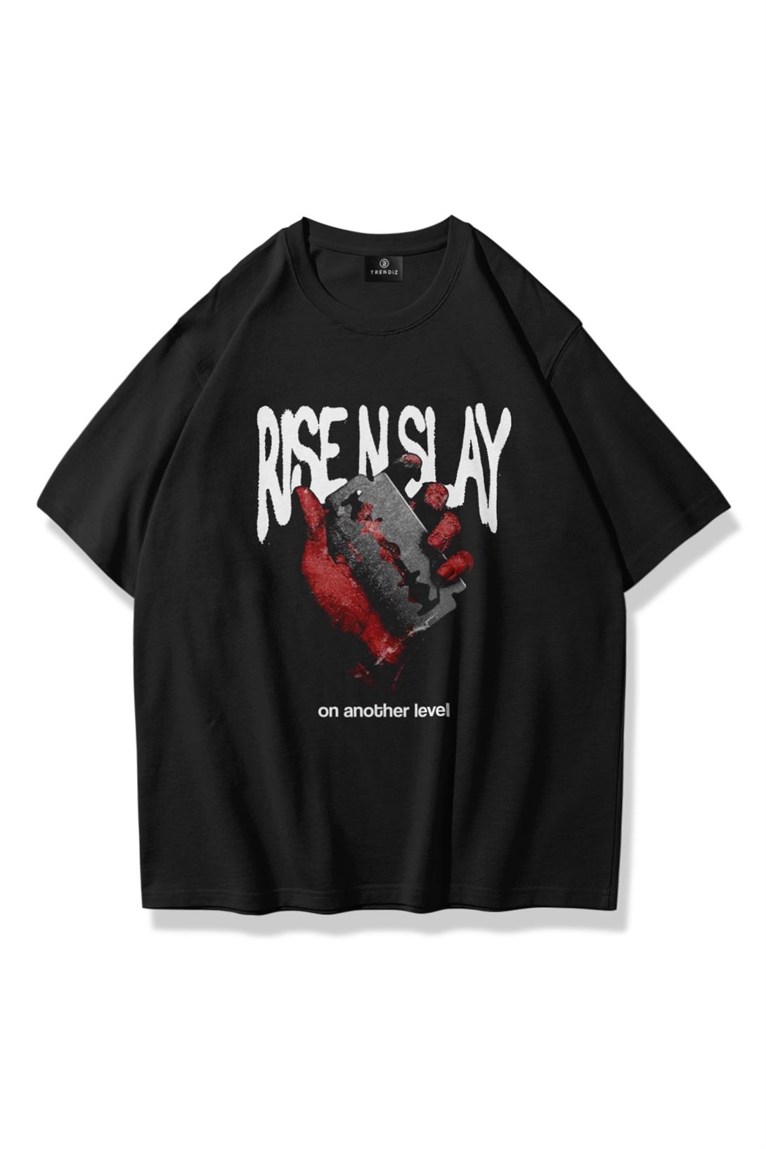 Trendiz Unisex Rise n Slay Tshirt Siyah