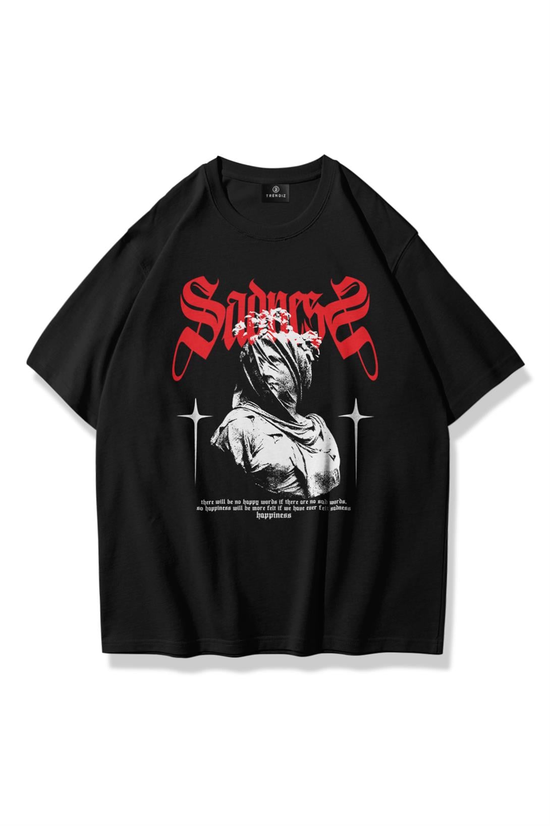 Trendiz Unisex Sadness Tshirt Siyah