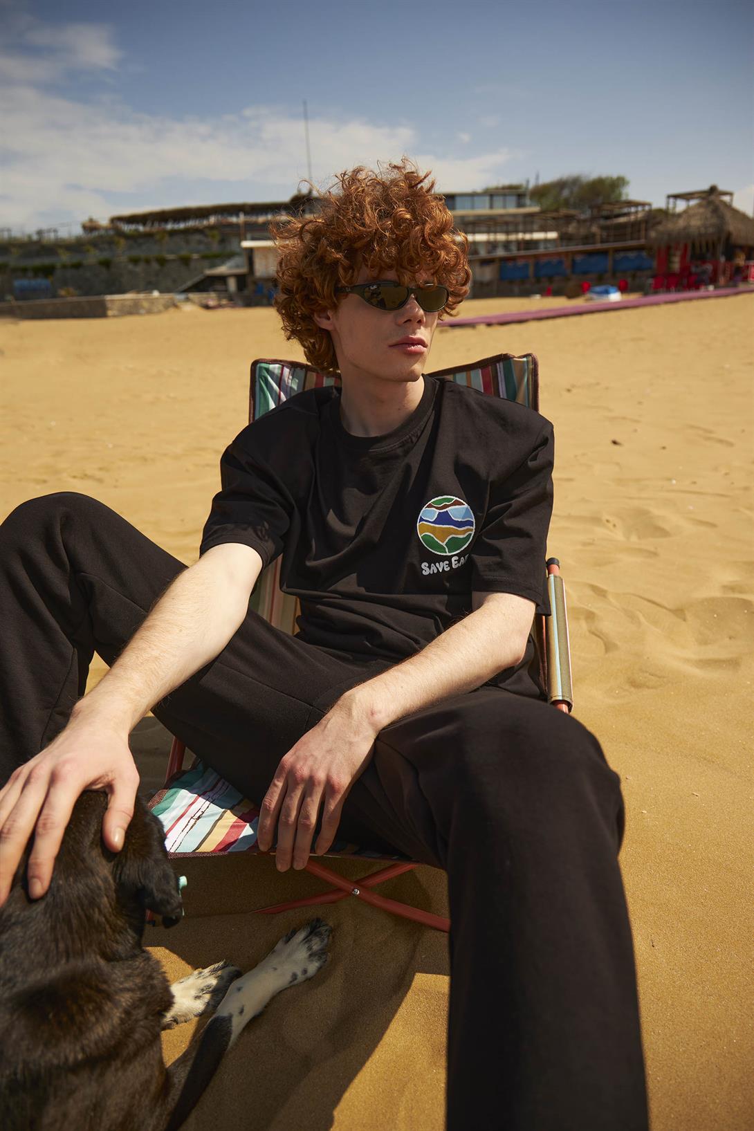 Trendiz Unisex Save Earth Tshirt Siyah