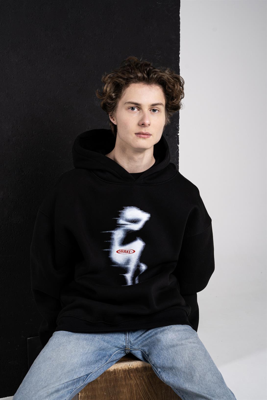 Trendiz Unisex Shake By Sweatshirt Hoodie Siyah