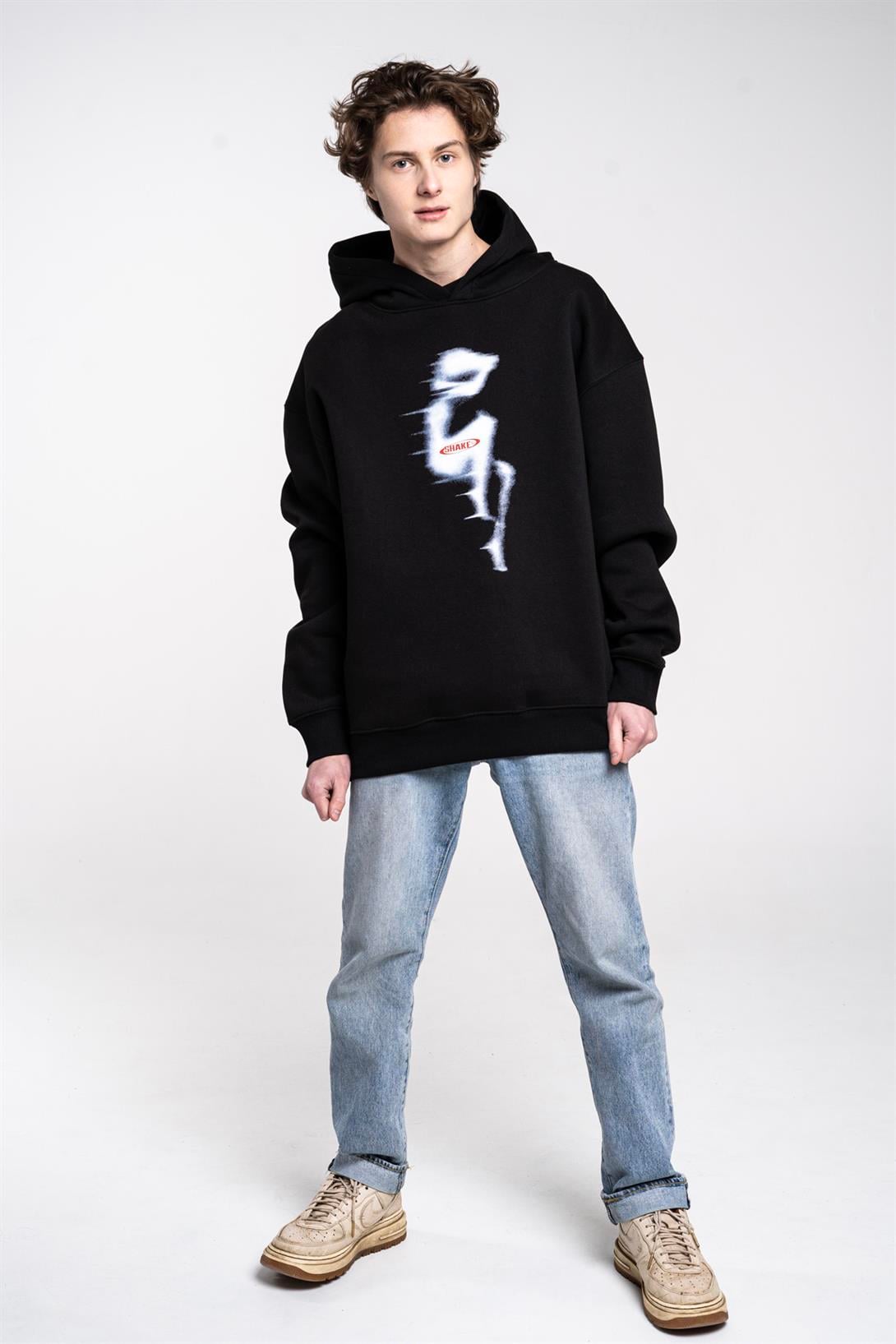 Trendiz Unisex Shake By Sweatshirt Hoodie Siyah