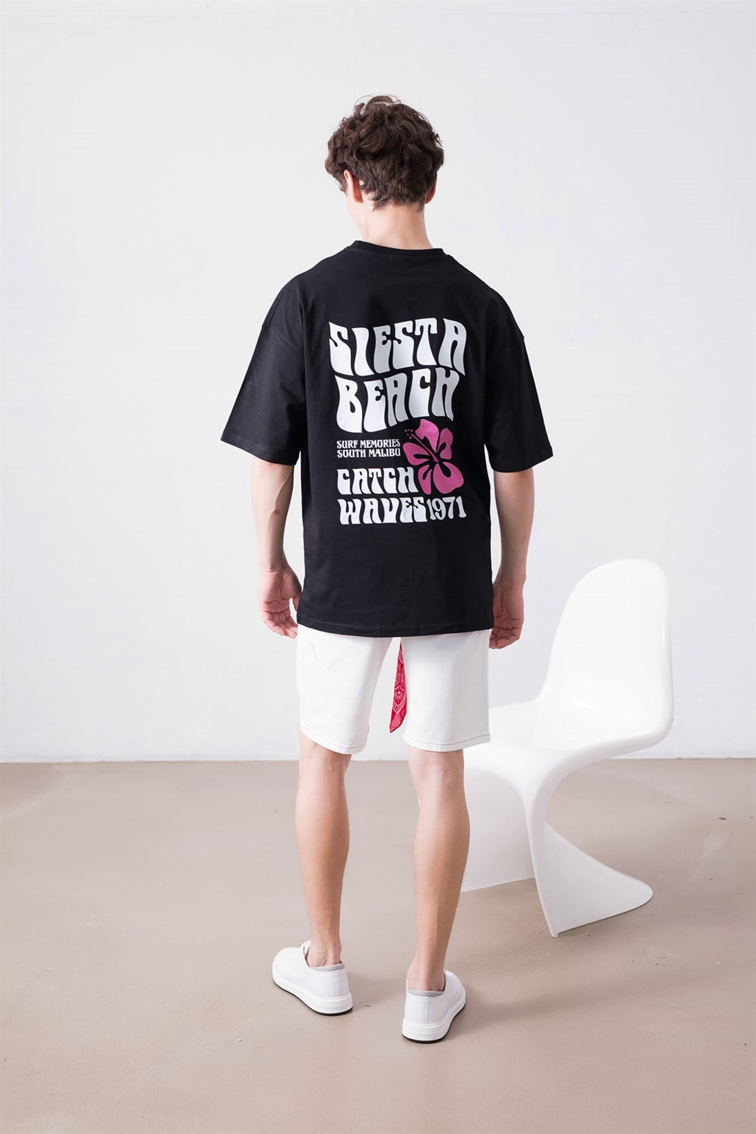 Trendiz Unisex Siesta Beach Siyah Tshirt