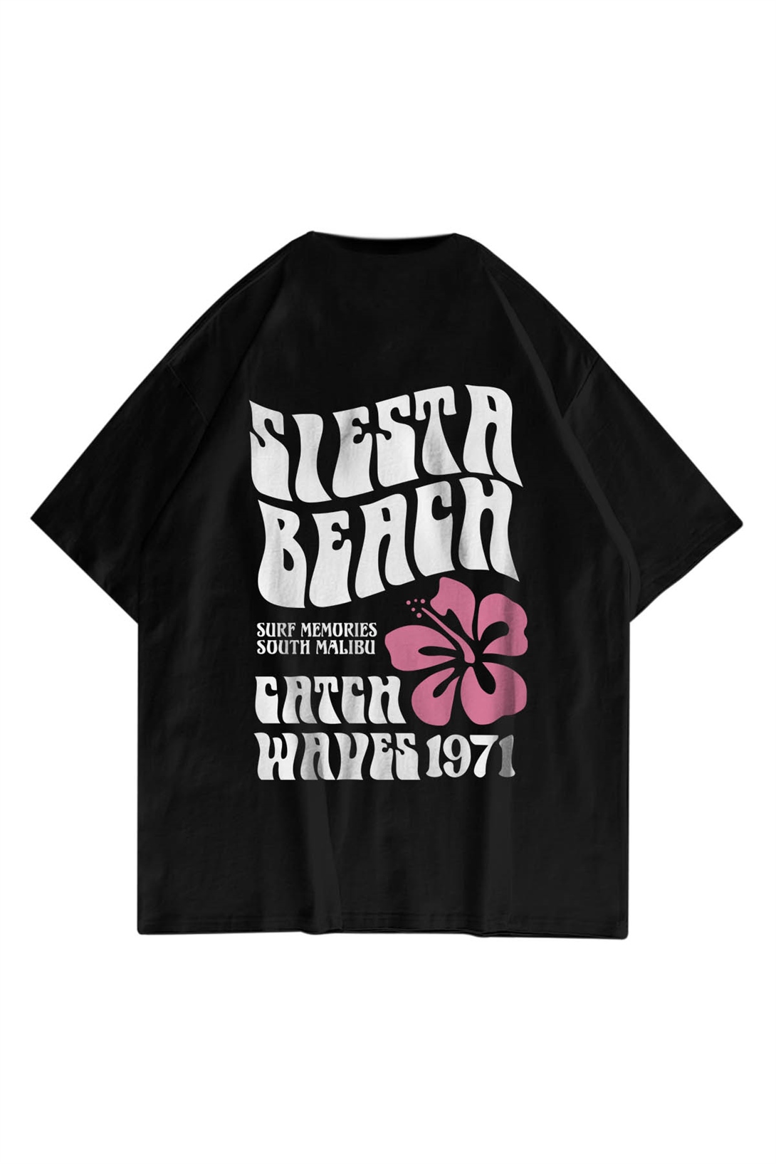 Trendiz Unisex Siesta Beach Siyah Tshirt