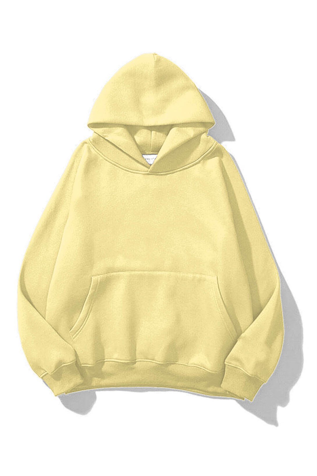 Trendiz Unisex Soft Sarı Basic Sweatshirt Hoodie