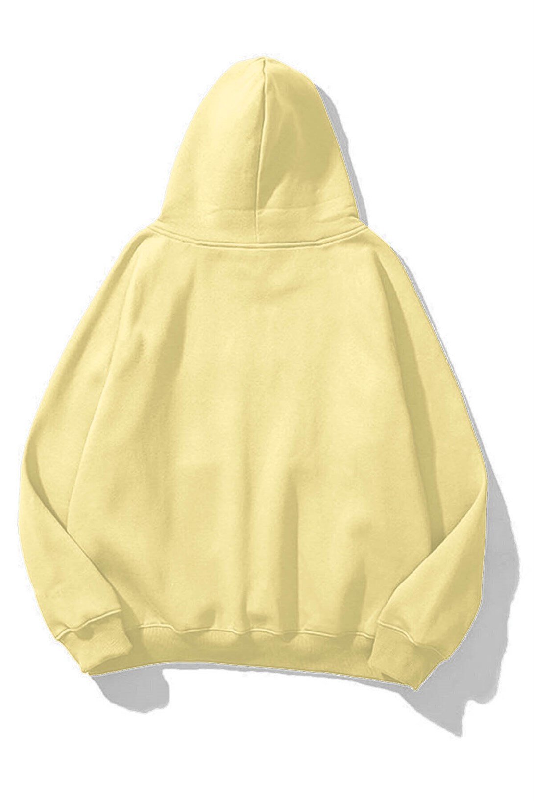 Trendiz Unisex Soft Sarı Basic Sweatshirt Hoodie