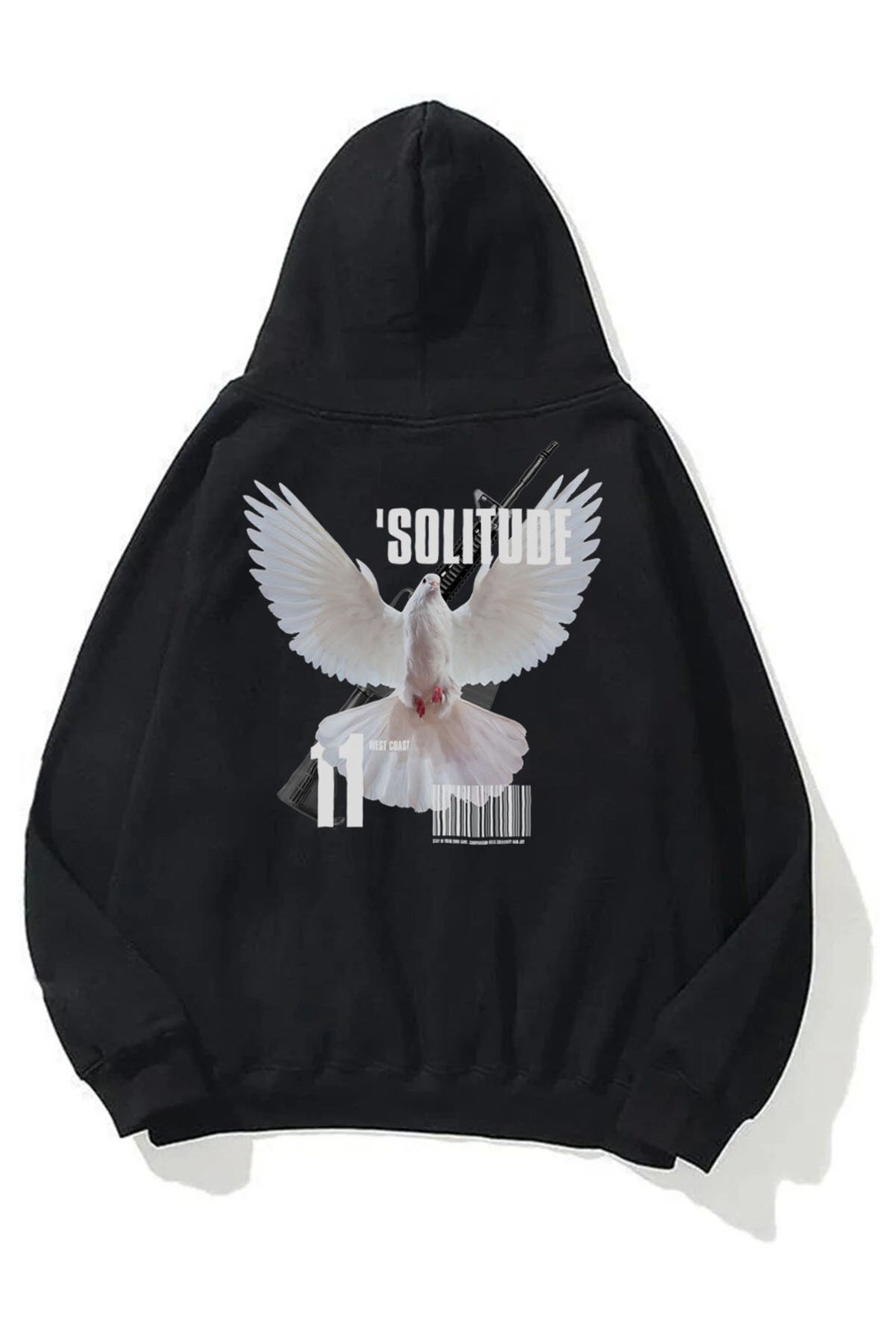 Trendiz Unisex Solitude Sweatshirt Hoodie Siyah