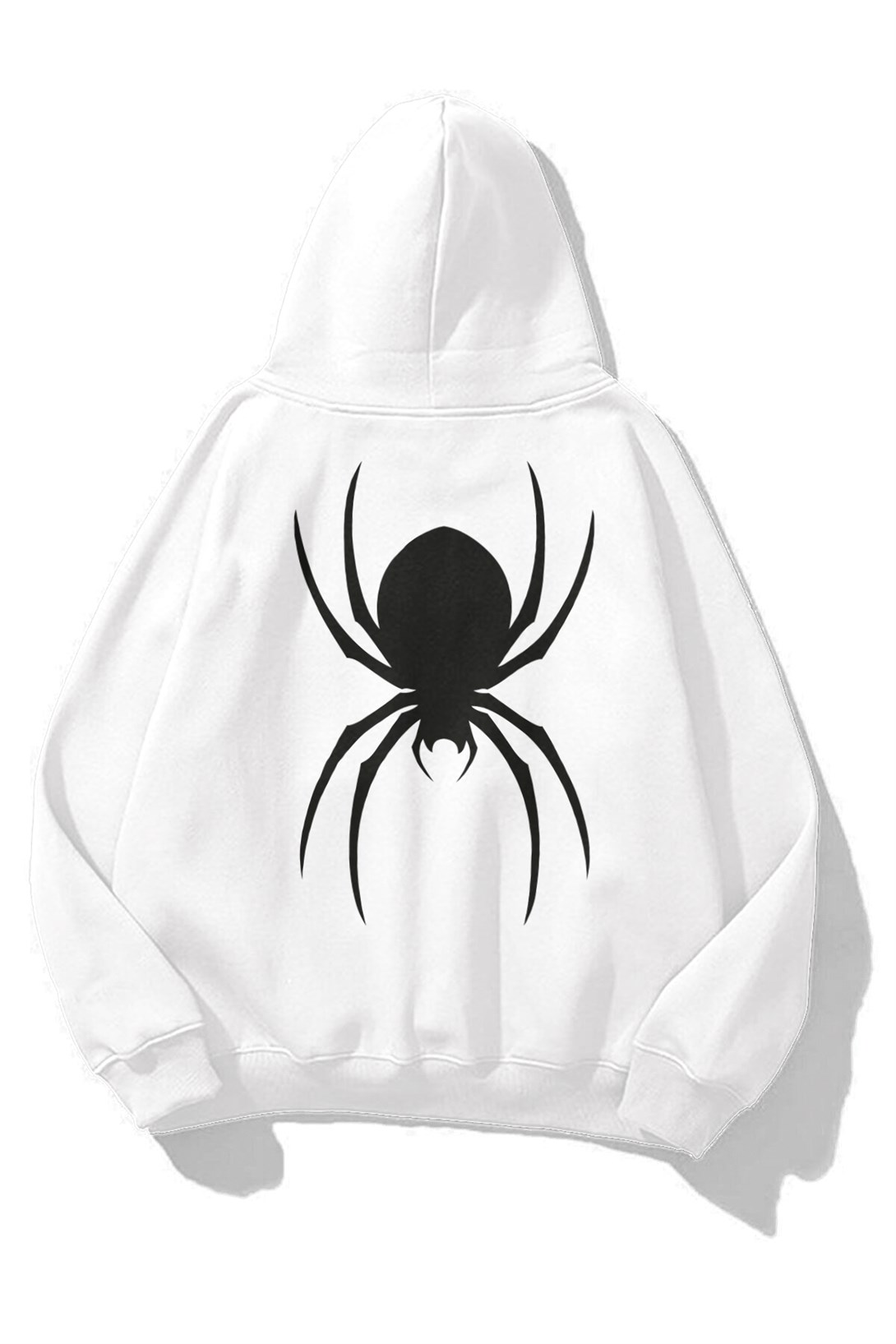 Trendiz Unisex Spider Sweatshirt Hoodie Beyaz