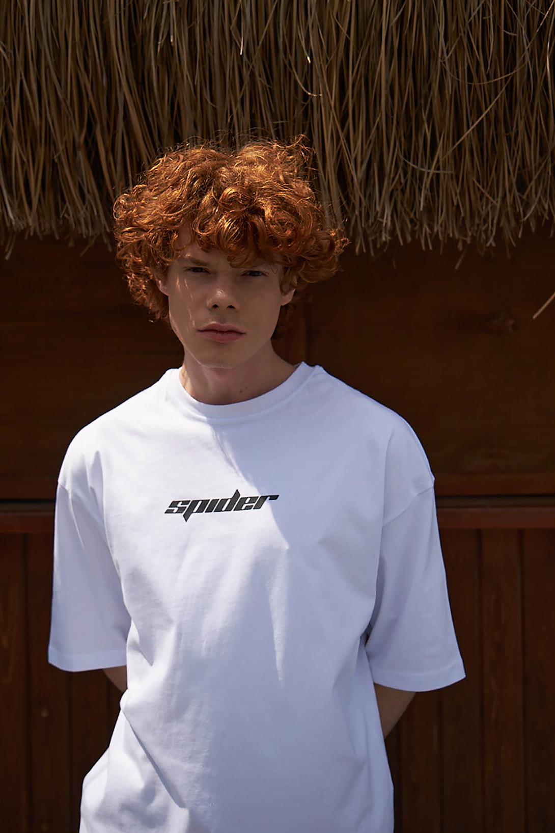 Trendiz Unisex Spider Tshirt Beyaz