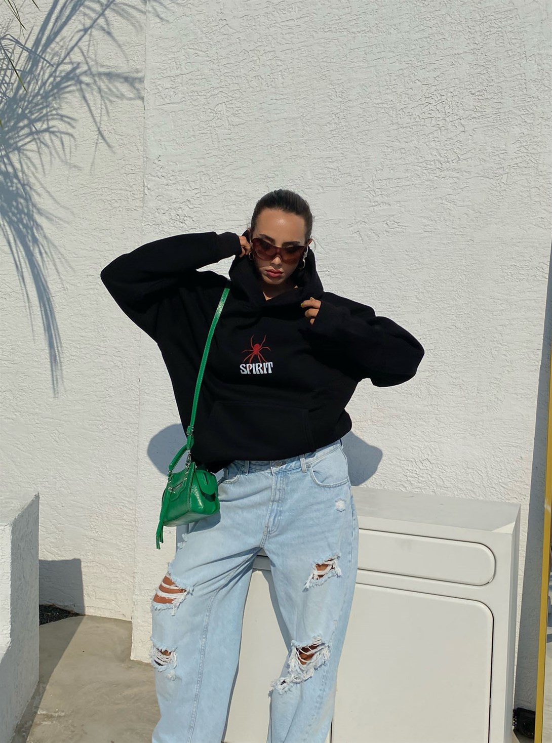 Trendiz Unisex Spirit Sweatshirt Hoodie Siyah