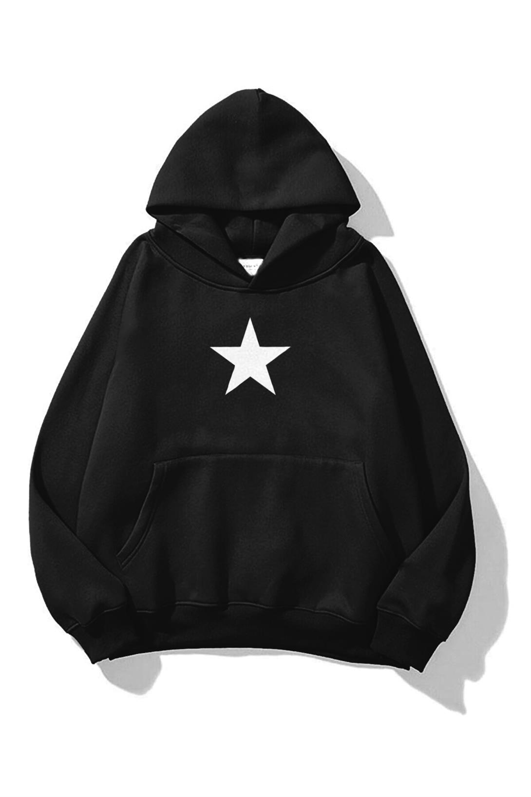 Trendiz Unisex Star Sweatshirt Siyah