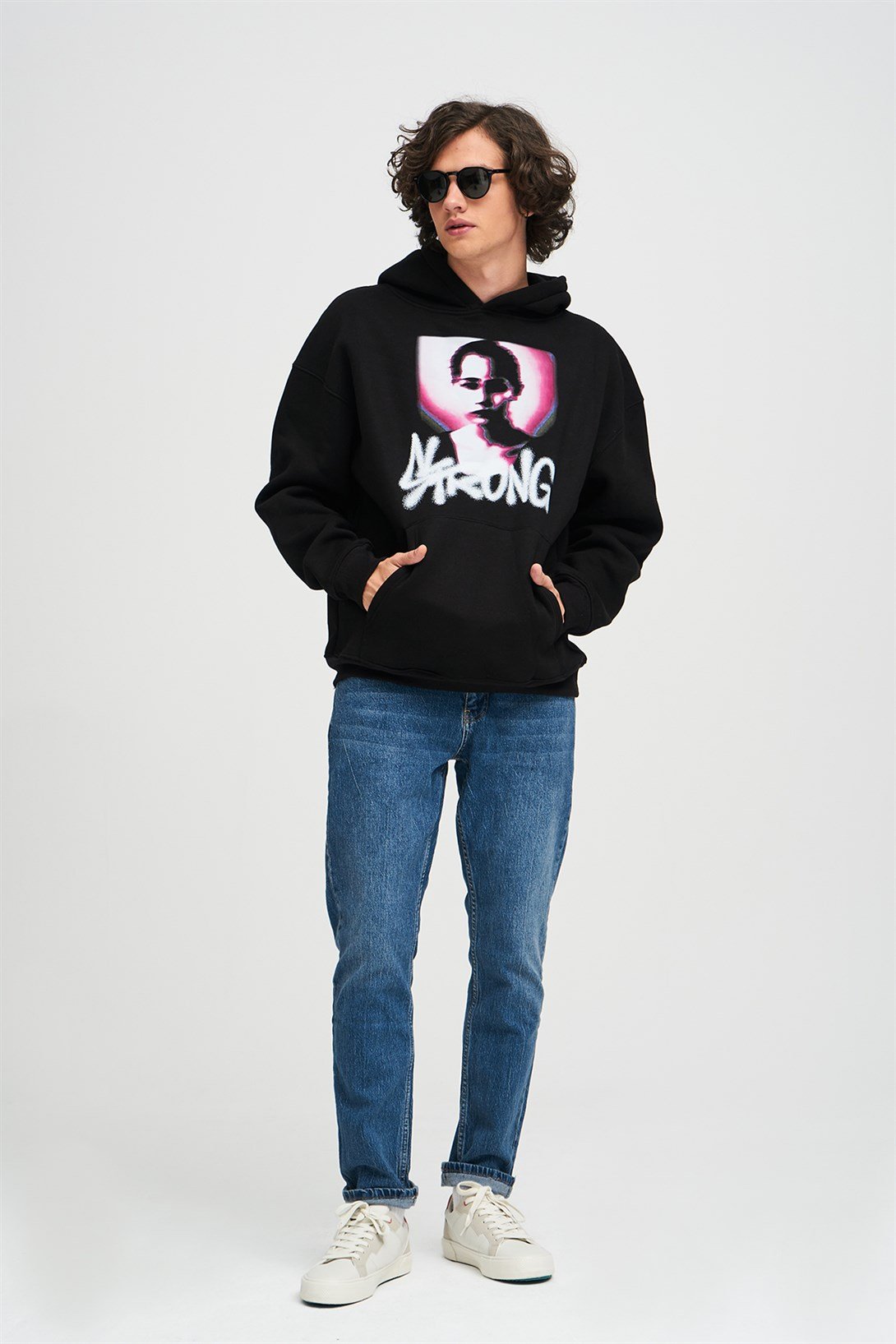 Trendiz Unisex Strong Sweatshirt Hoodie Siyah