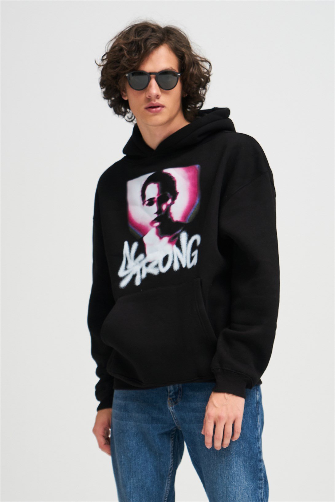 Trendiz Unisex Strong Sweatshirt Hoodie Siyah