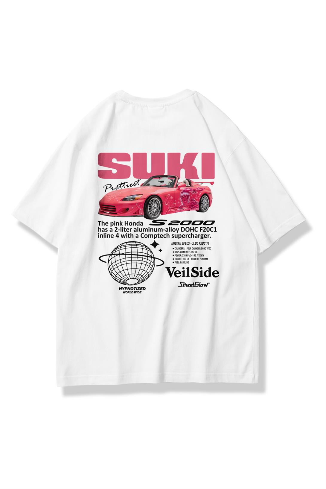 Trendiz Unisex Suki Fast And Furious Tshirt Beyaz