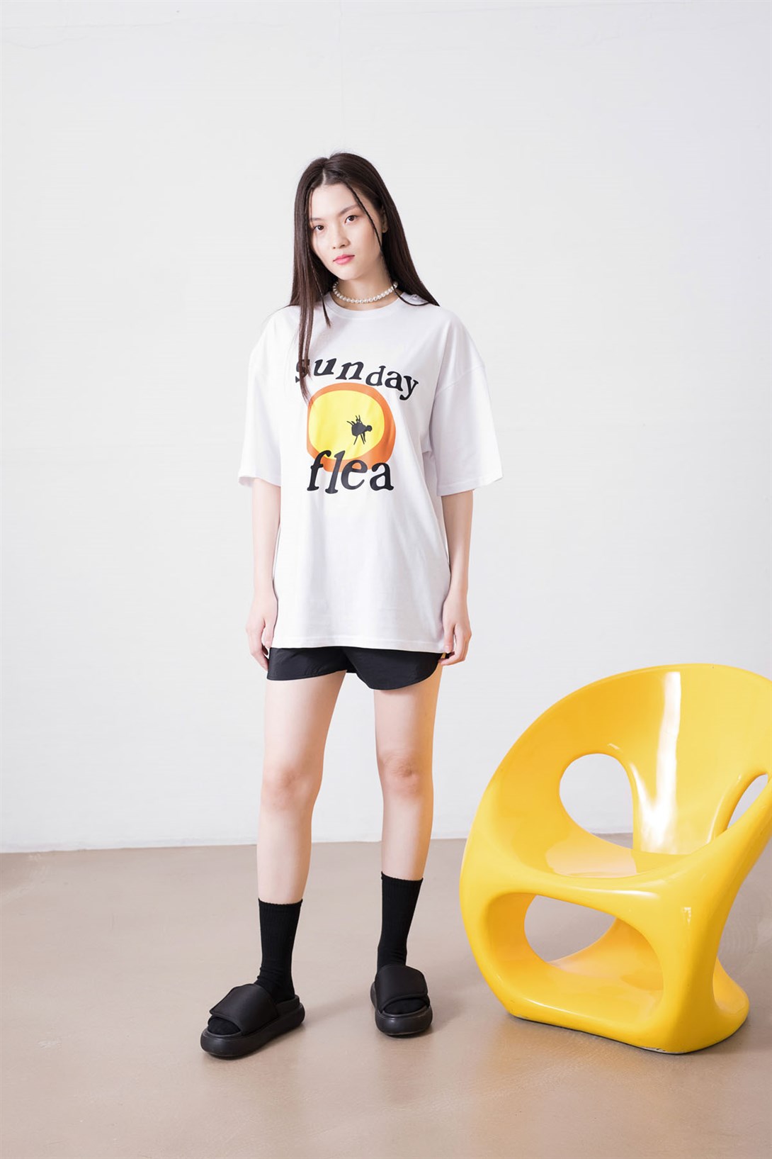 Trendiz Unisex Sunday Flea Beyaz Tshirt