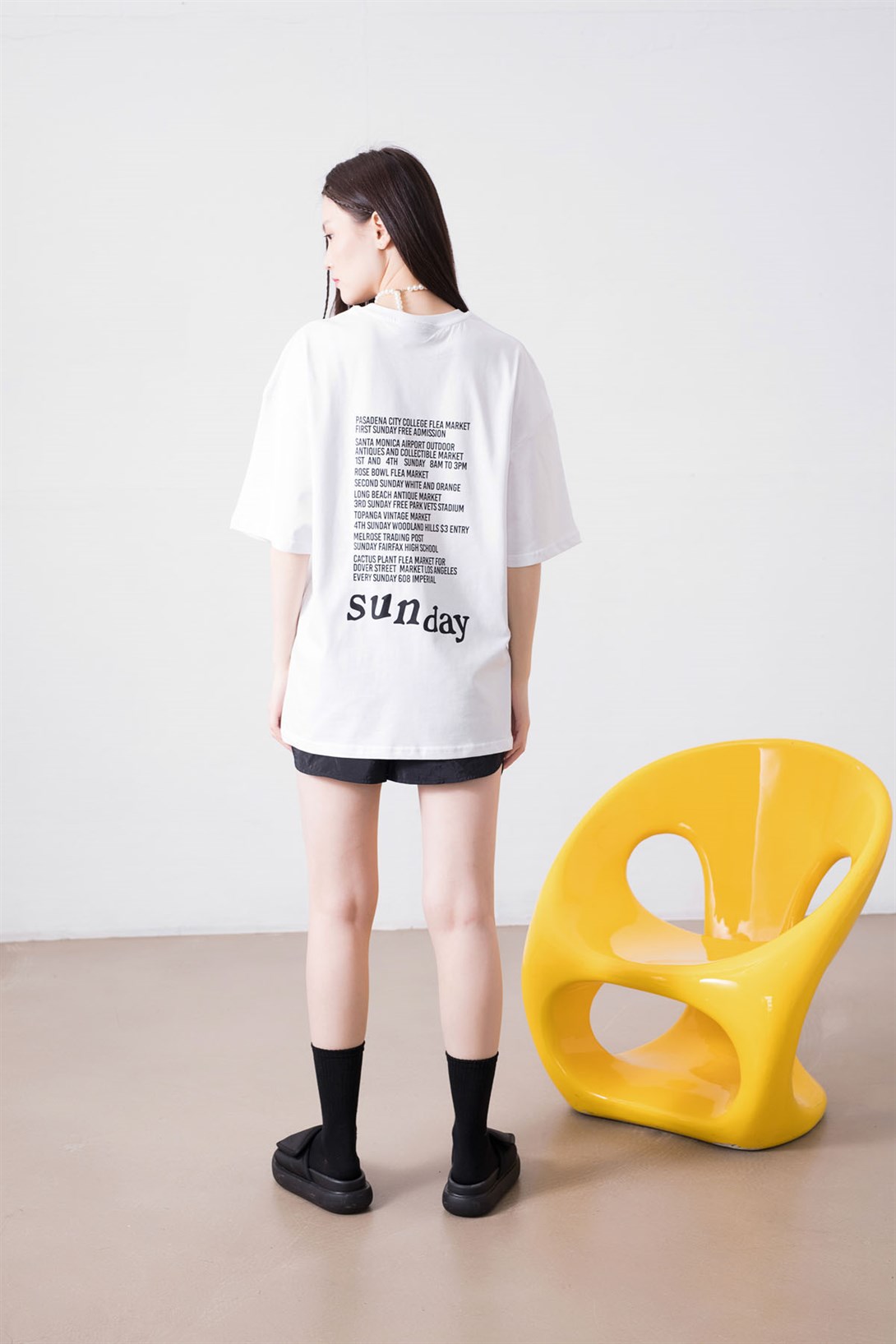 Trendiz Unisex Sunday Flea Beyaz Tshirt