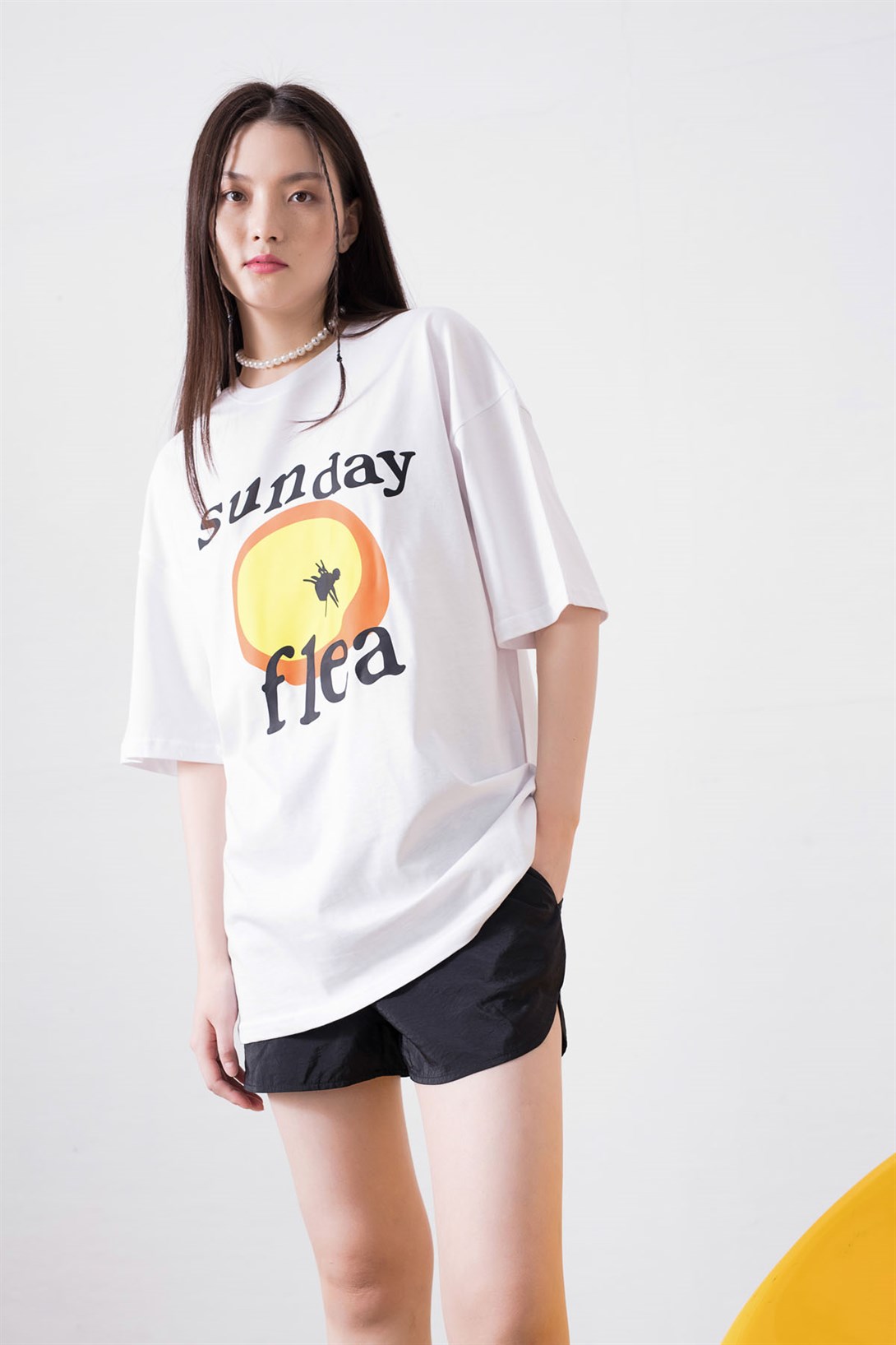 Trendiz Unisex Sunday Flea Beyaz Tshirt