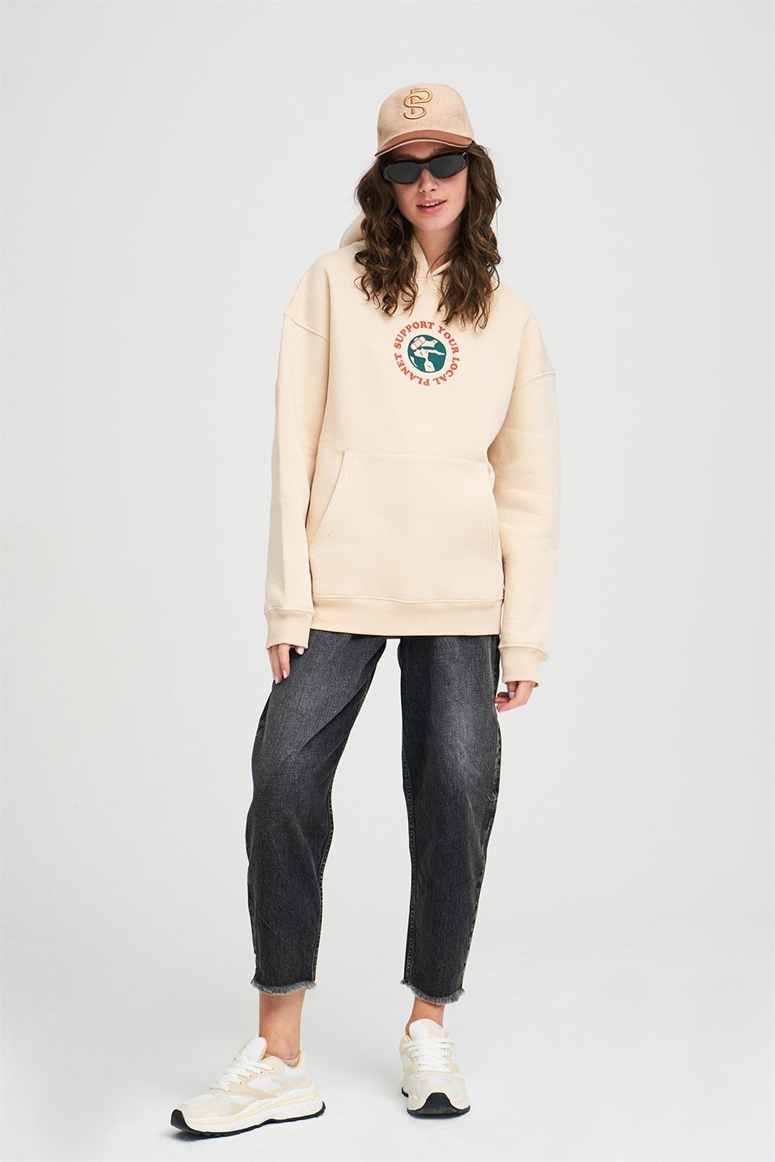 Trendiz Unisex Support Your Planet Sweatshirt Hoodie Taş