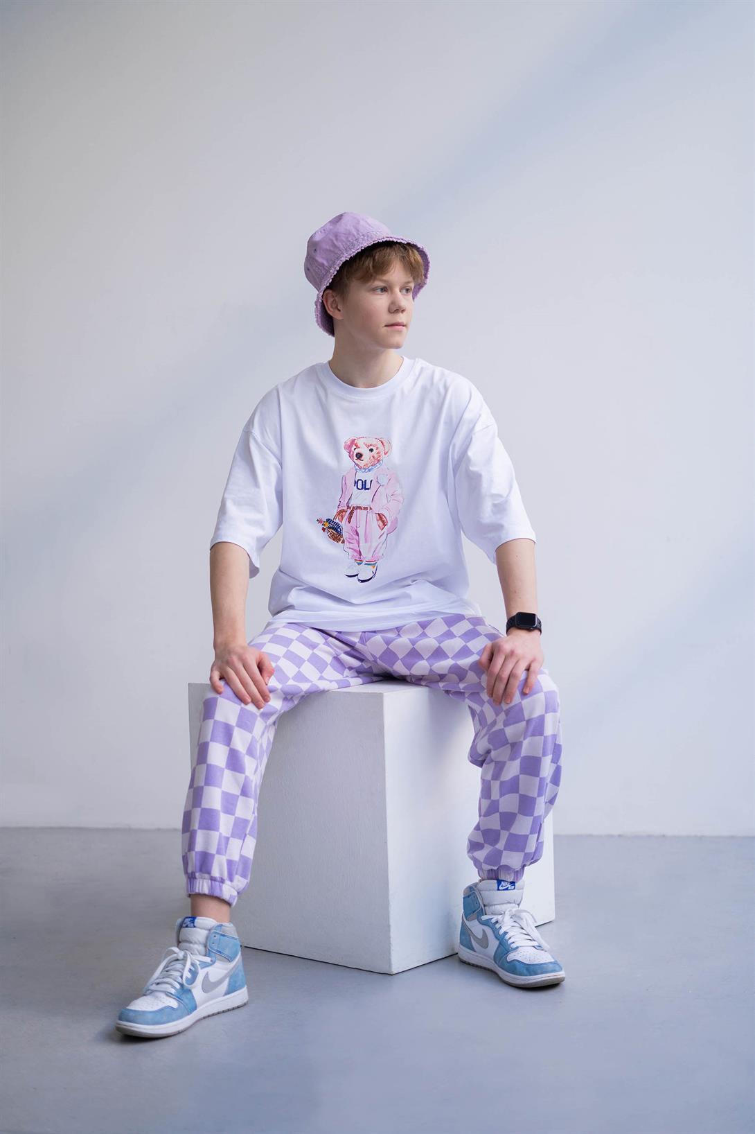 Trendiz Unisex Teddy Beyaz Tshirt