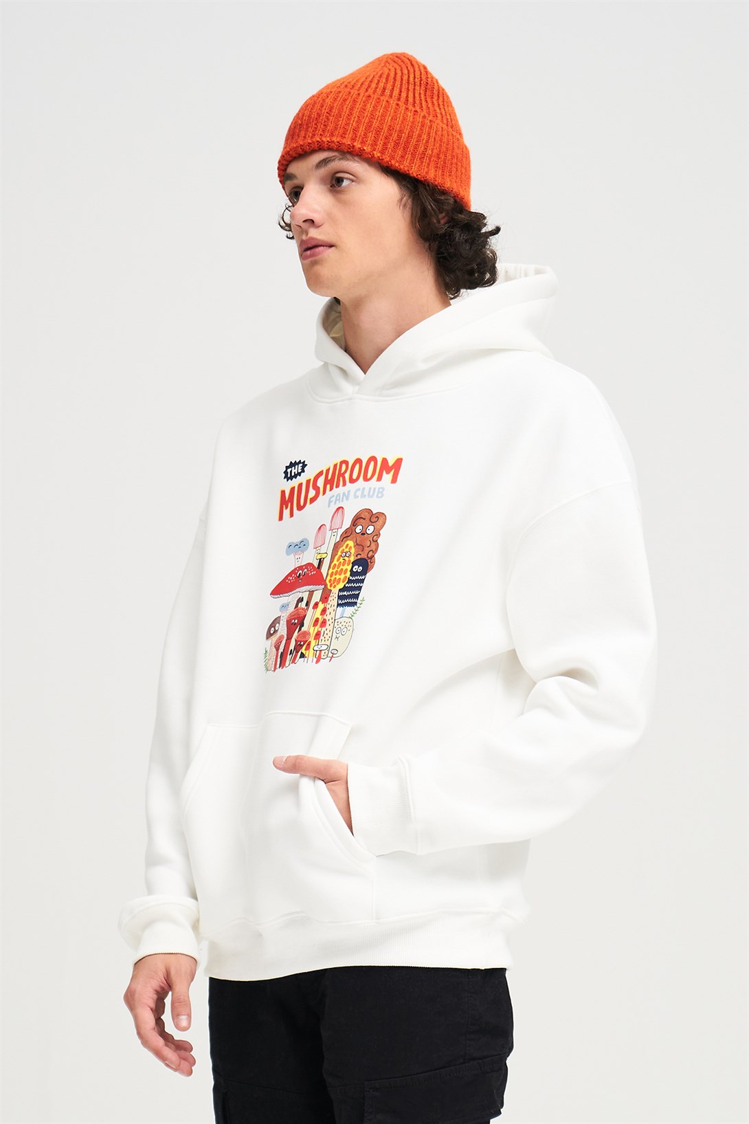 Trendiz Unisex The Mushroom Fan Club Beyaz Sweatshirt Hoodie