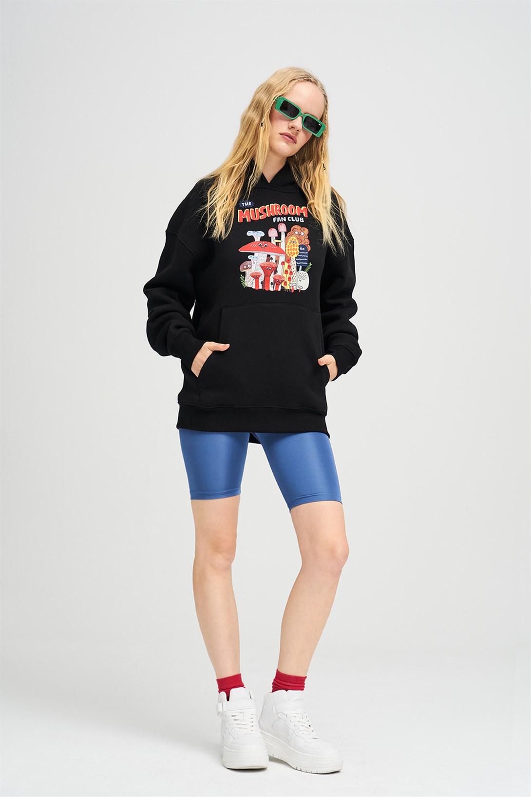Trendiz Unisex The Mushroom Fan Club Siyah Sweatshirt Hoodie