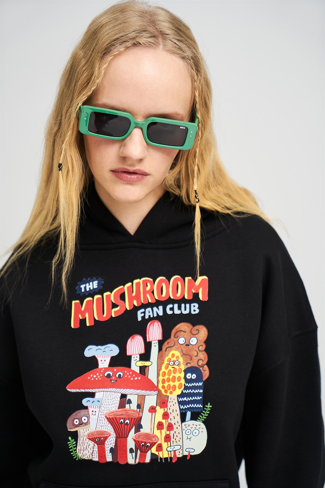 Trendiz Unisex The Mushroom Fan Club Siyah Sweatshirt Hoodie