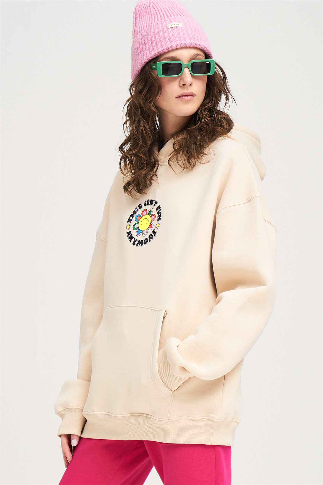 Trendiz Unisex This İsnt Fun Sweatshirt Hoodie Taş