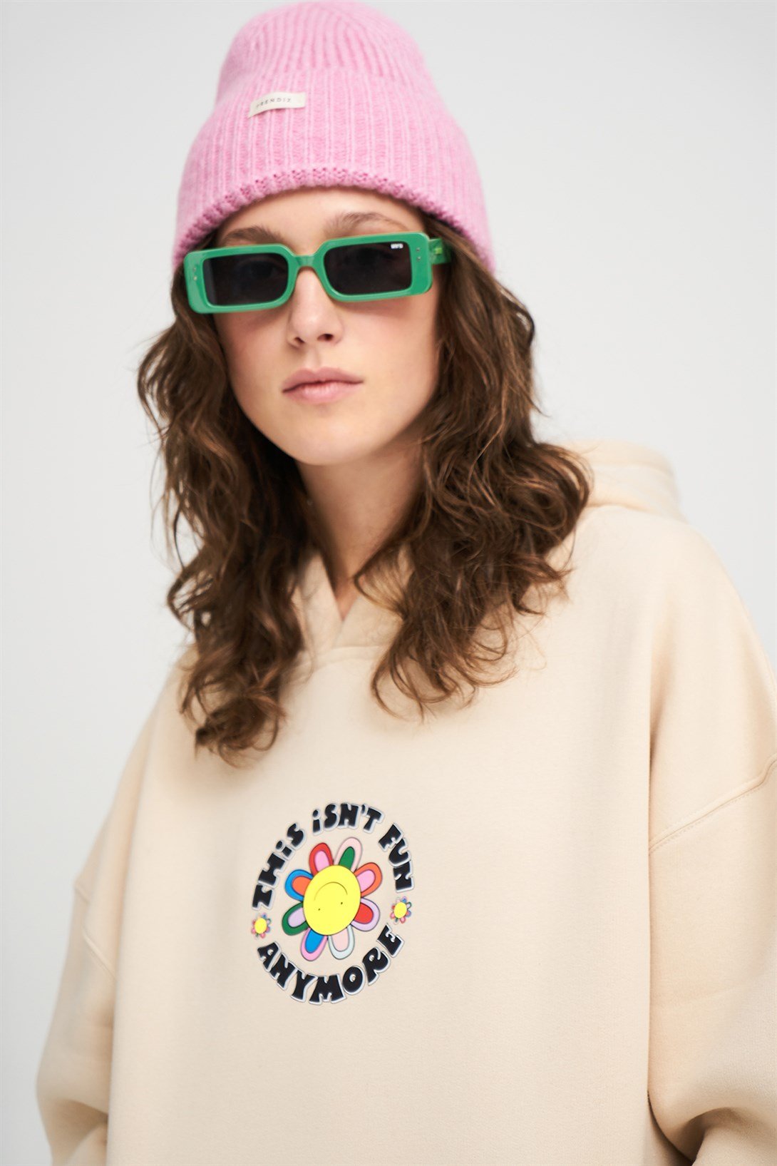 Trendiz Unisex This İsnt Fun Sweatshirt Hoodie Taş