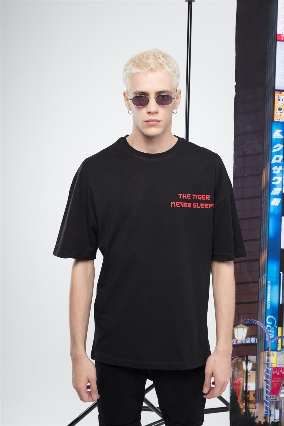 Trendiz Erkek Tiger Tshirt  Siyah