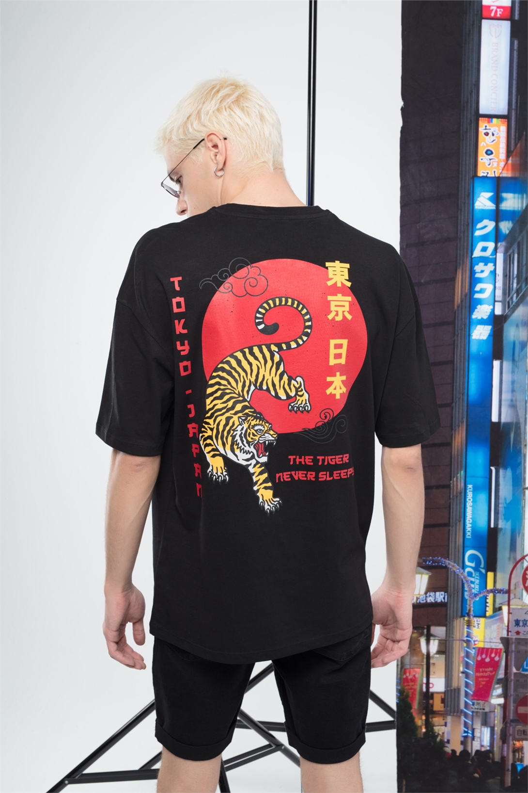 Trendiz Erkek Tiger Tshirt  Siyah